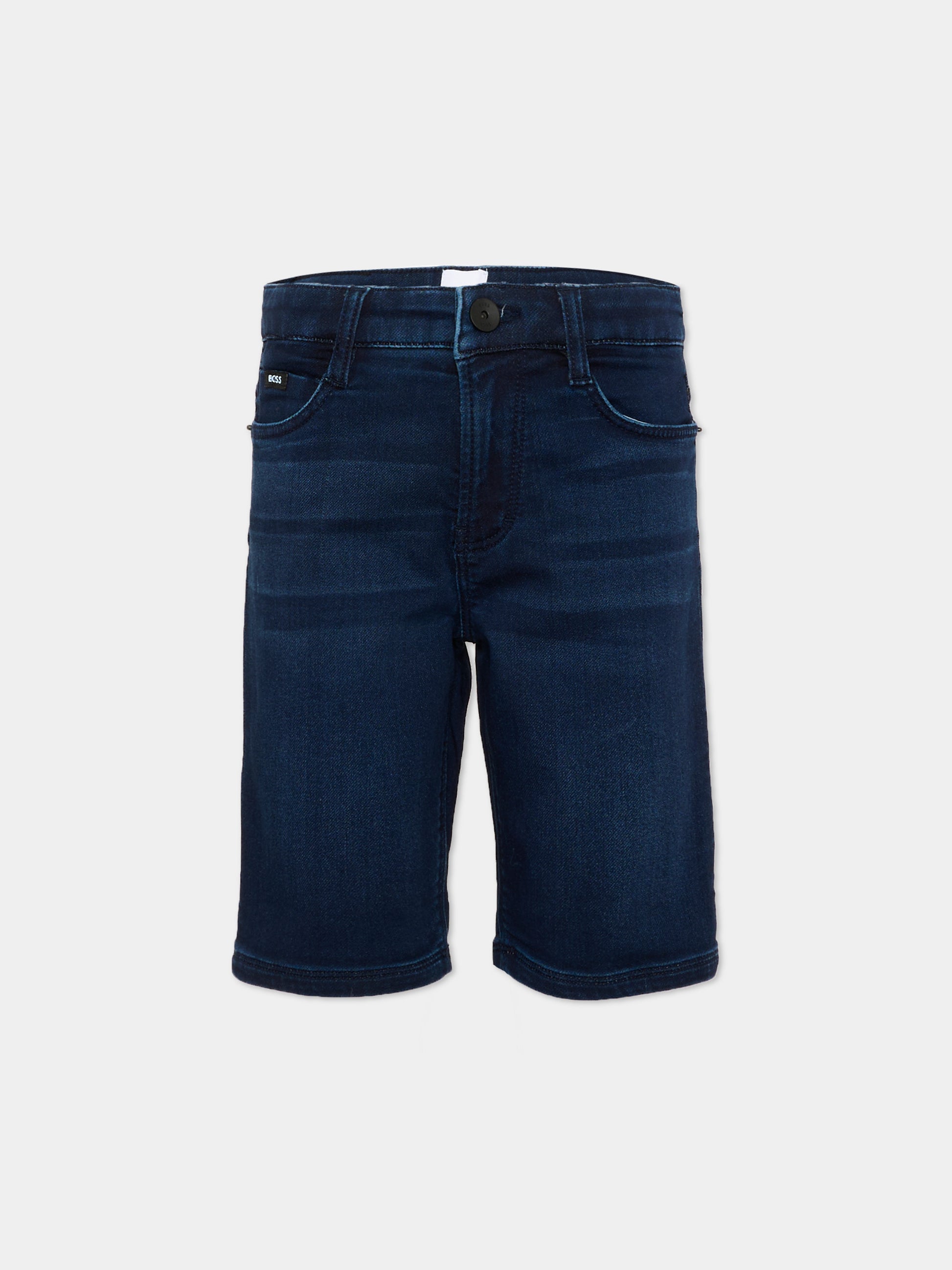 Shorts denim per bambino con patch,Boss,J53557 Z07