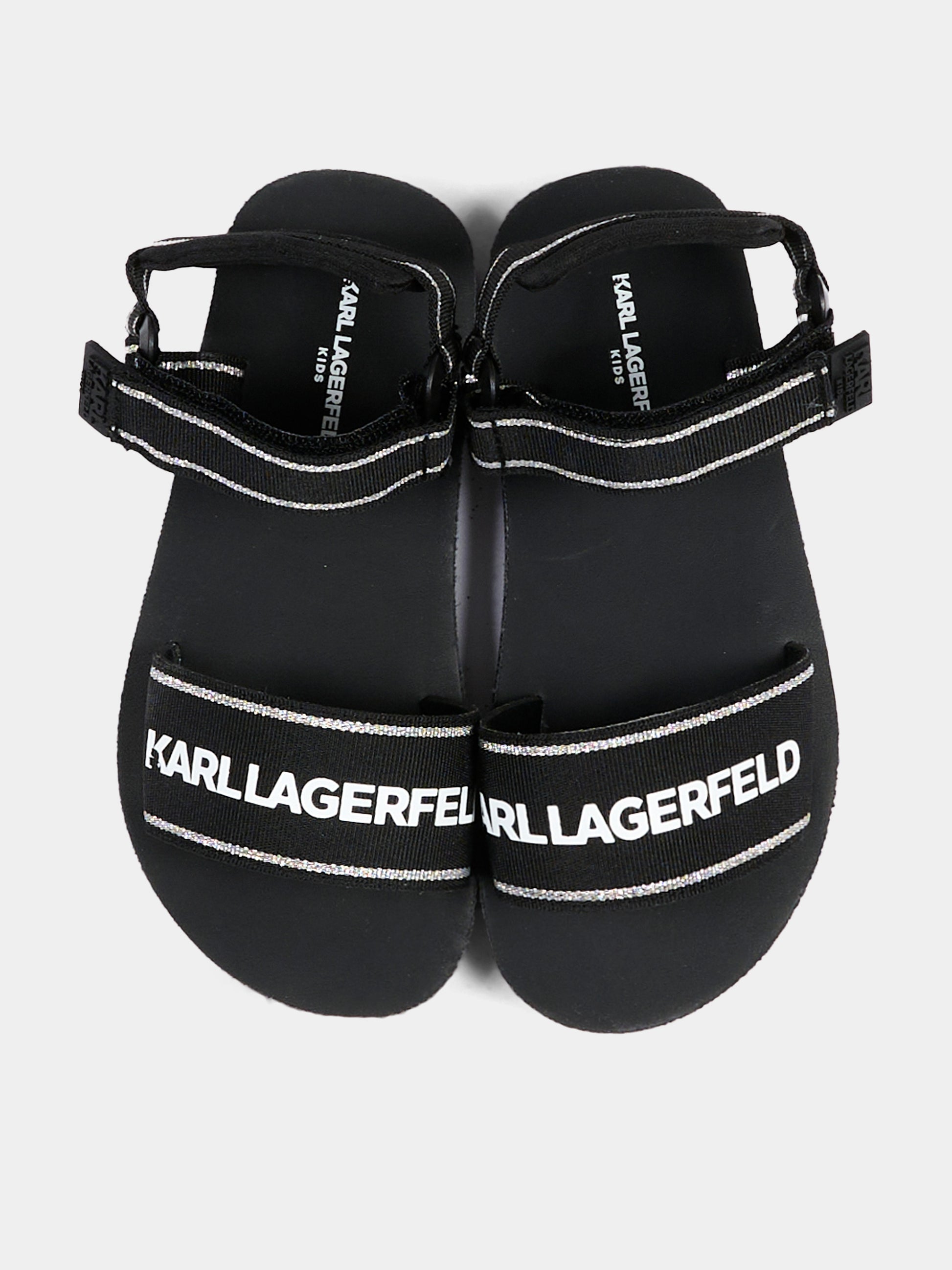 Sandali neri per bambina con logo,Karl Lagerfeld Kids,Z30374 09B