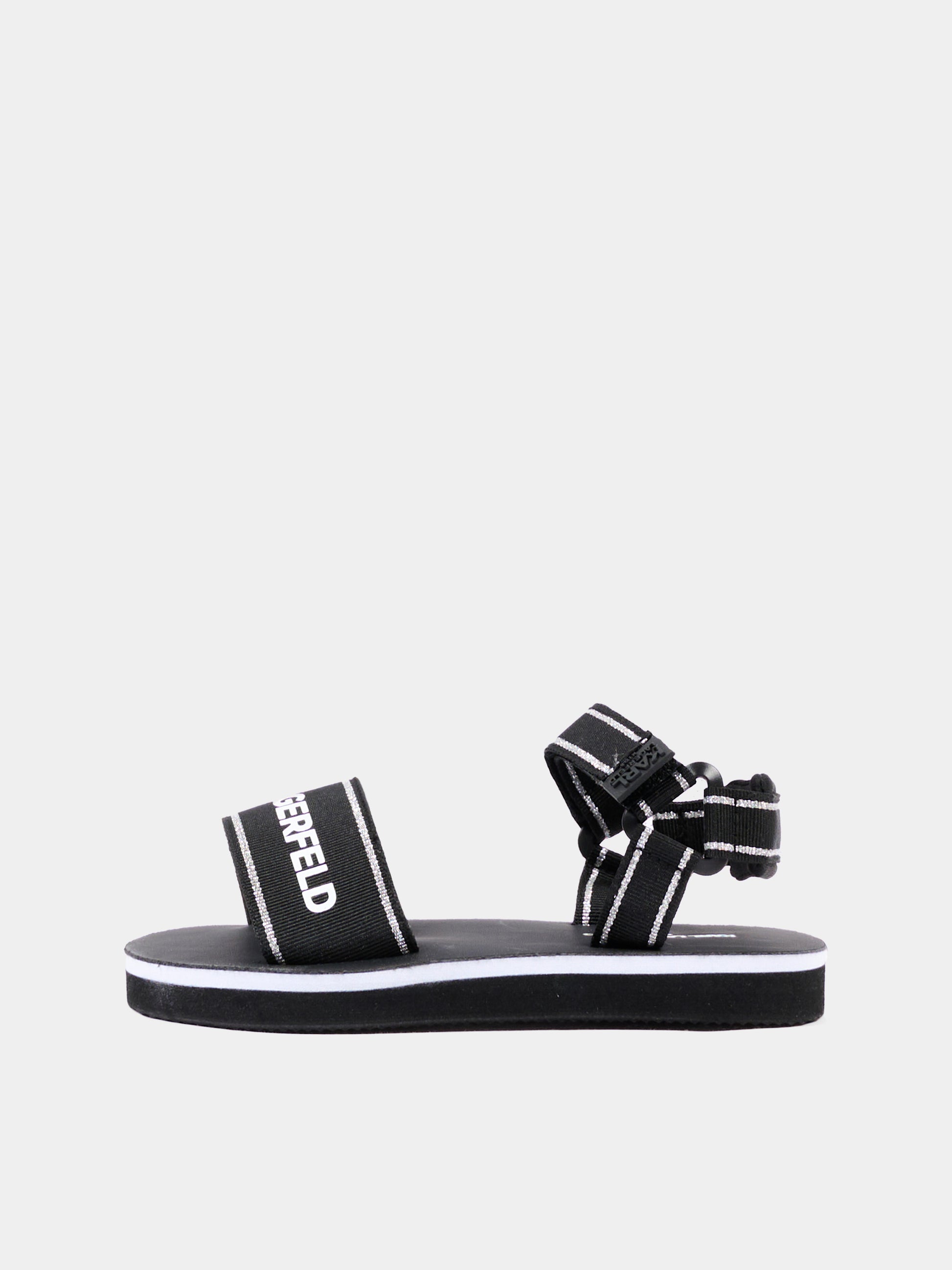 Sandali neri per bambina con logo,Karl Lagerfeld Kids,Z30374 09B