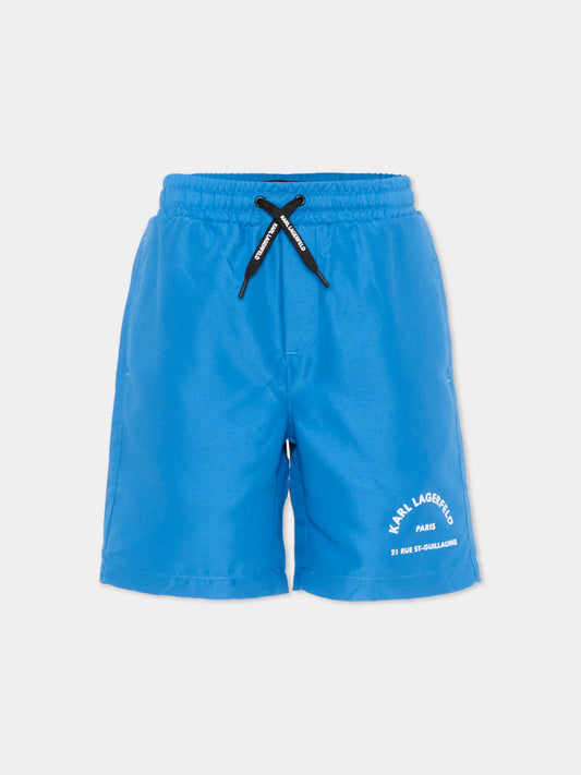 Boxer mare blu per bambino con logo,Karl Lagerfeld Kids,Z30411 816