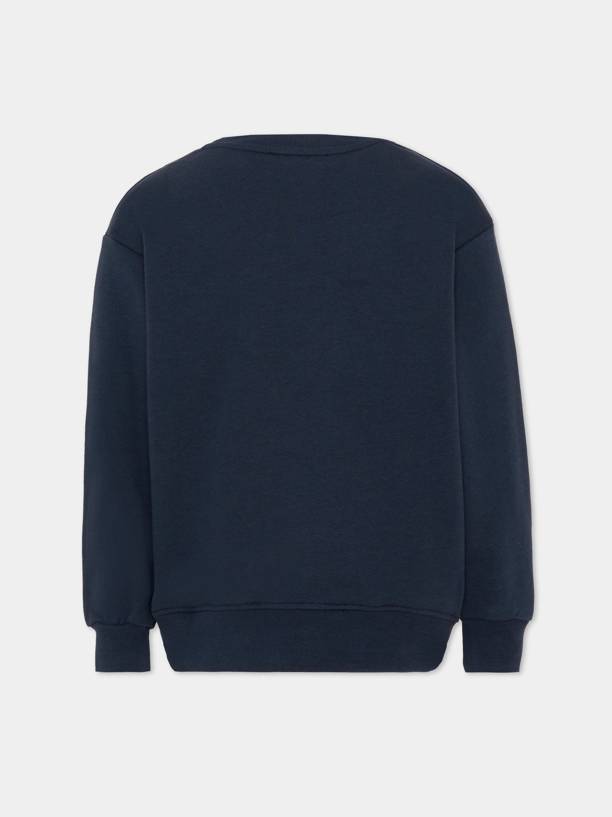 Felpa blu per bambini con logo,Msgm Kids,S6MSJUSW073 MS072
