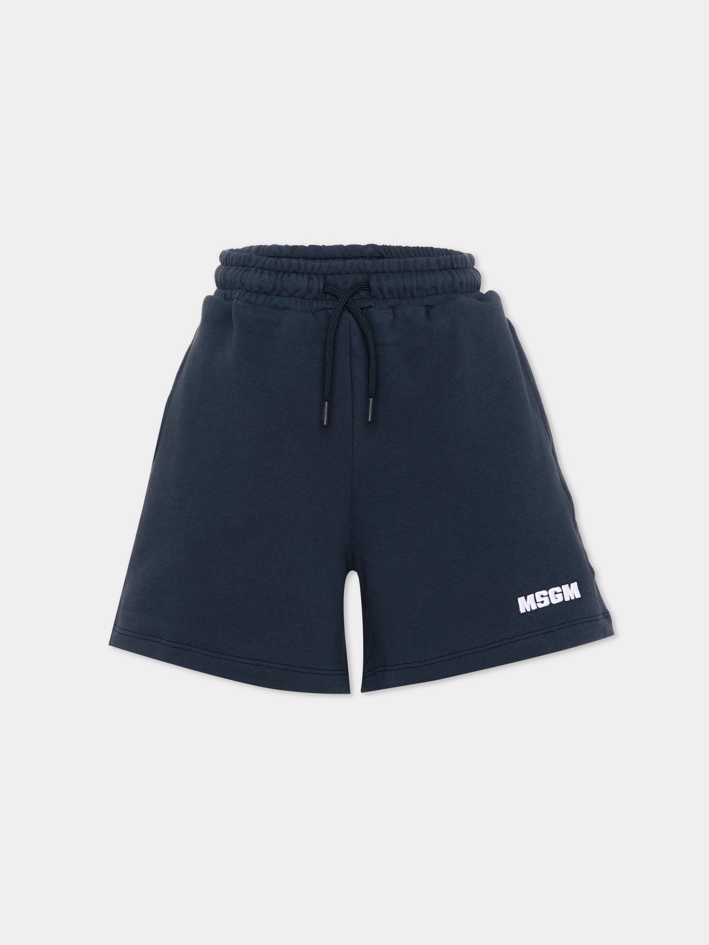 Shorts sportivi blu per bambini con logo,Msgm Kids,S6MSJUBE013 MS072