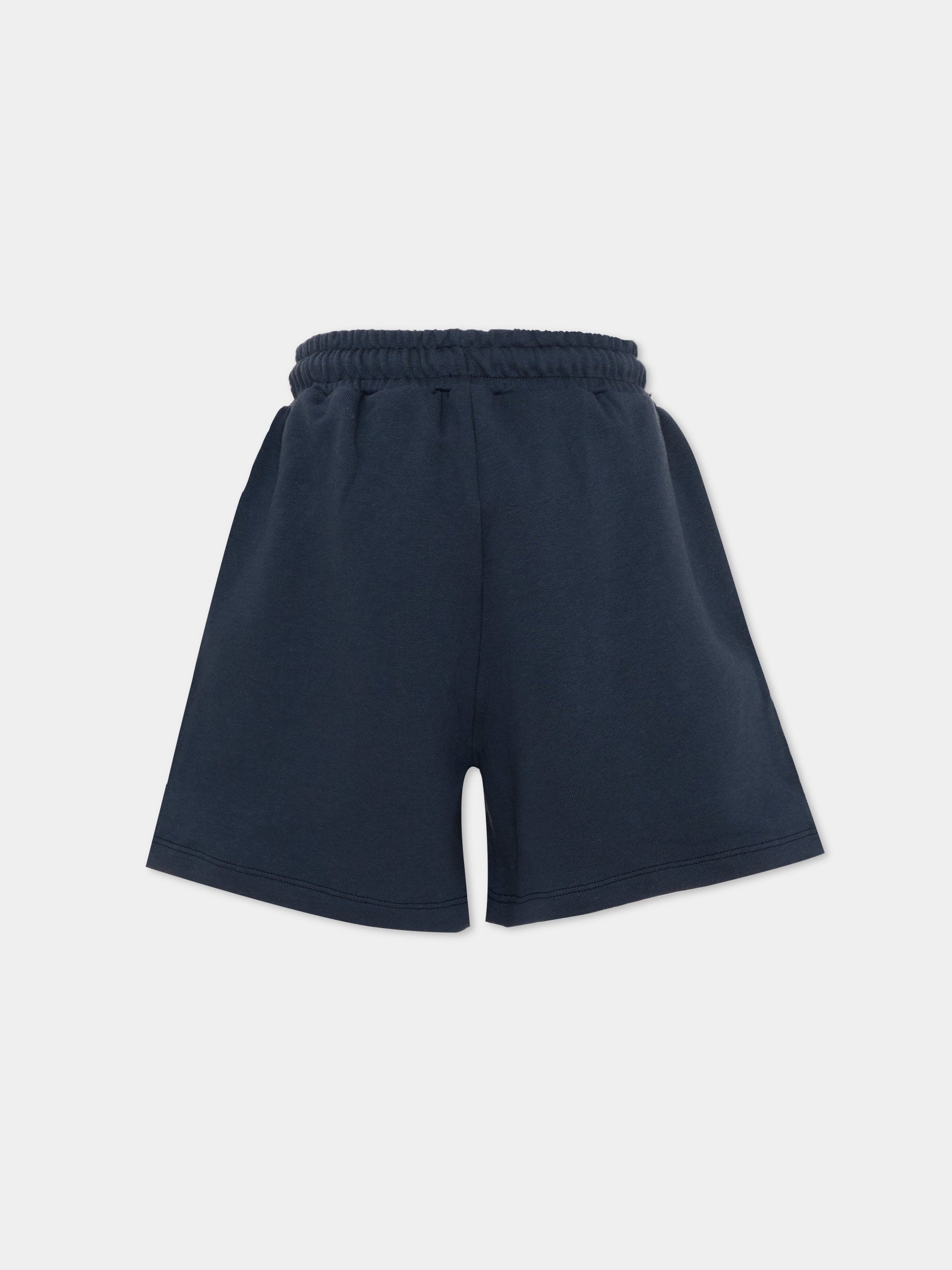Shorts sportivi blu per bambini con logo,Msgm Kids,S6MSJUBE013 MS072