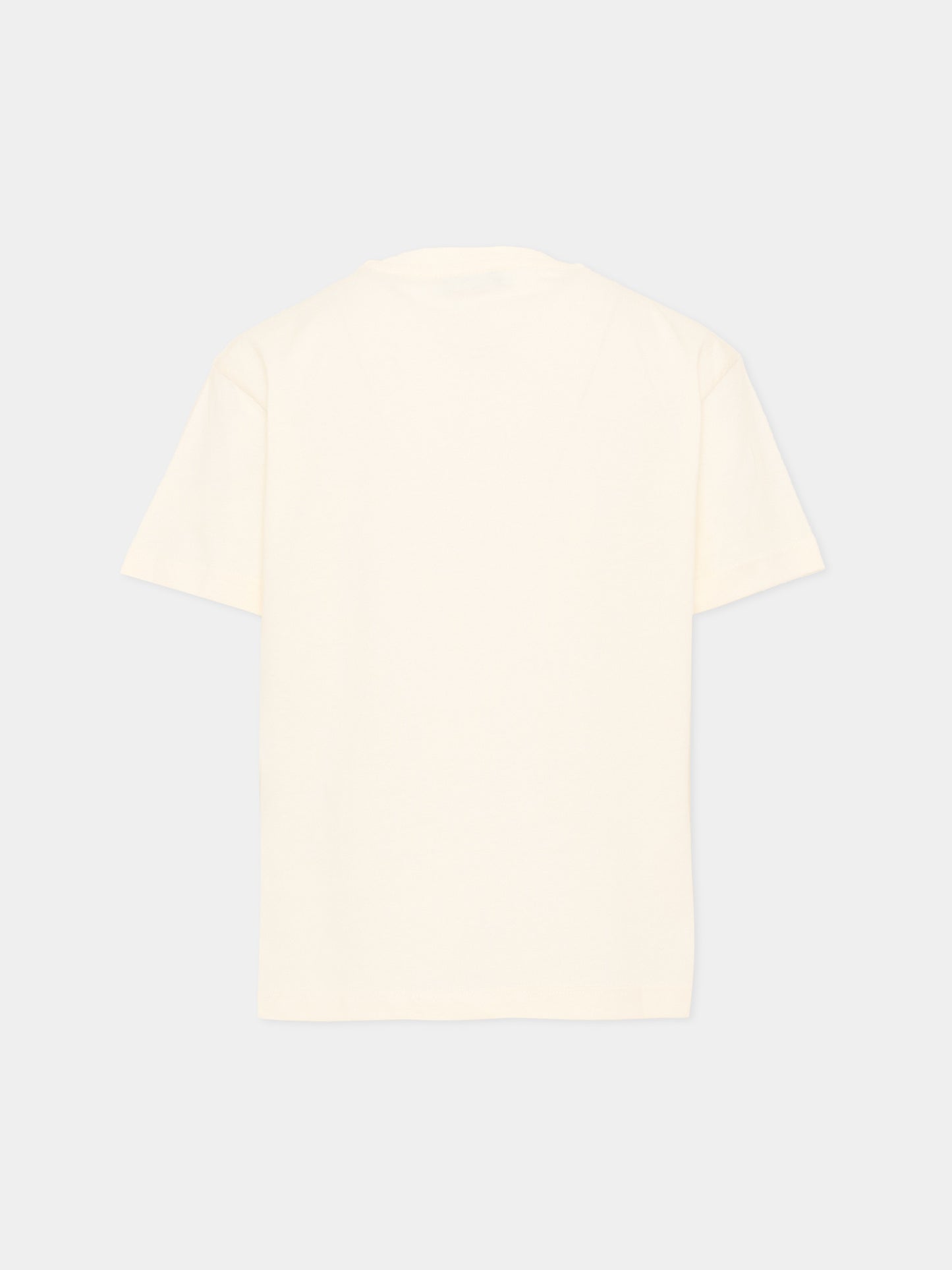 T-Shirt avorio per bambino con logo,Msgm Kids,S6MSJBTH241 013
