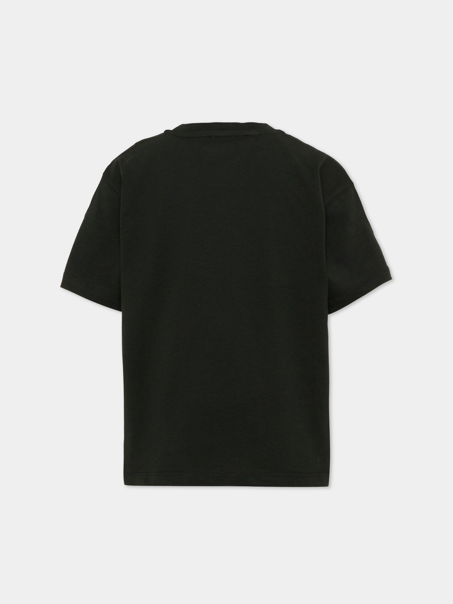T-Shirt nera per bambino con logo,Msgm Kids,S6MSJBTH226 MS040