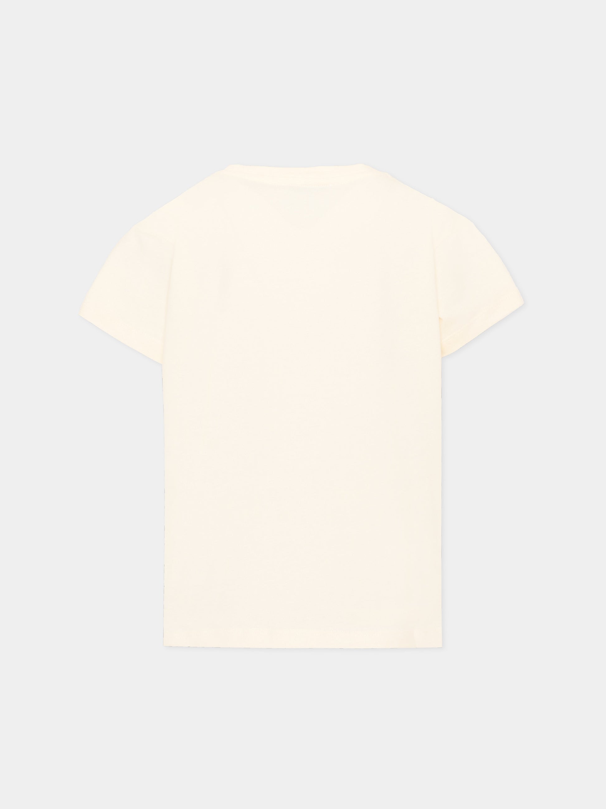 T-Shirt avorio per bambino con logo,Msgm Kids,S6MSJBTH226 013