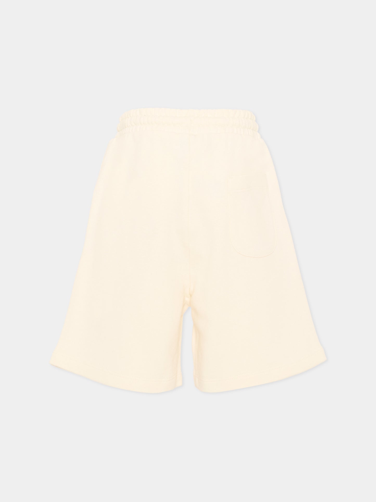 Shorts sportivi avorio per bambini con logo,Msgm Kids,S6MSJUBE018 013