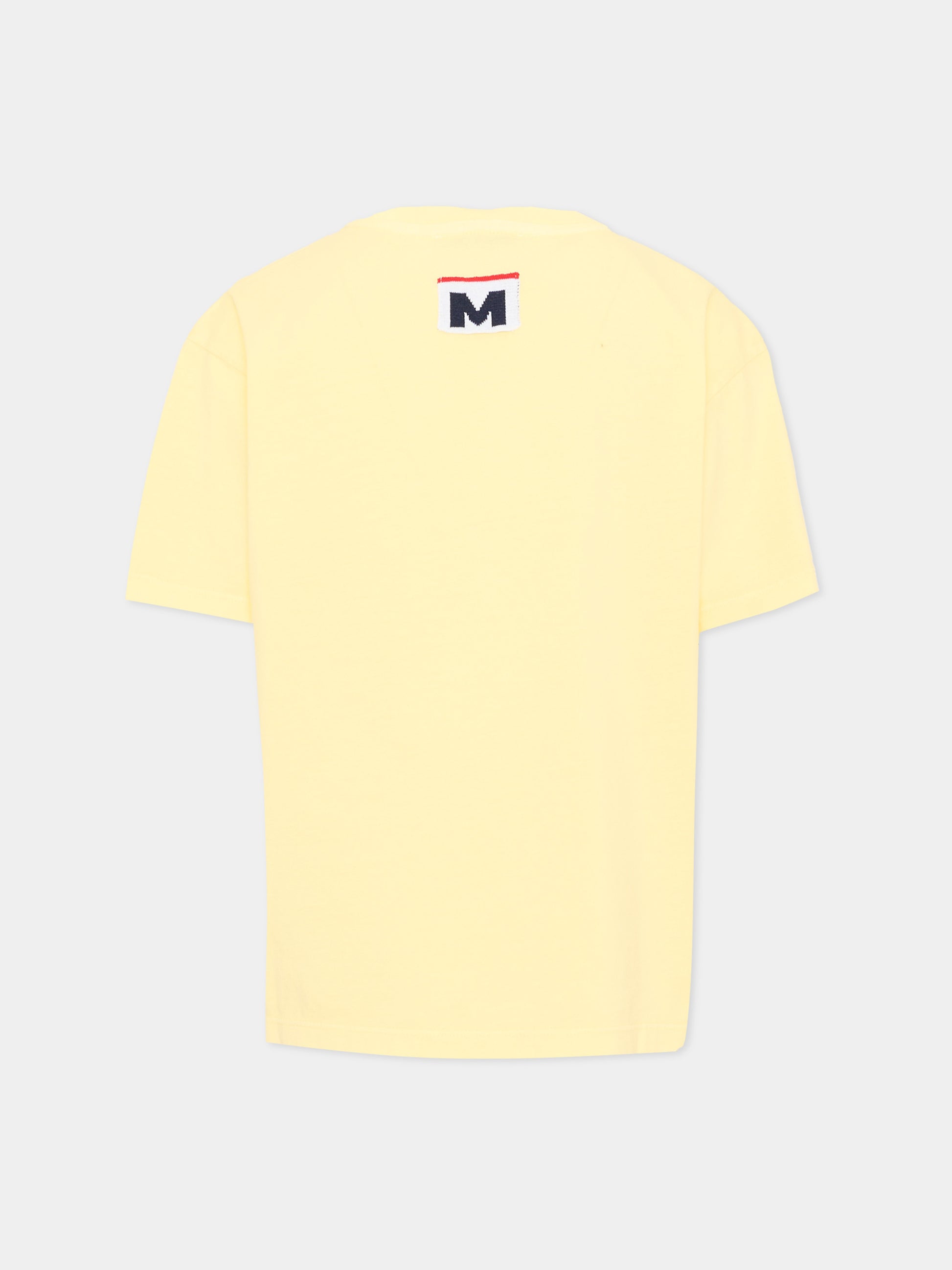 T-Shirt gialla per bambini con logo,Msgm Kids,S6MSJUTH059 MS075