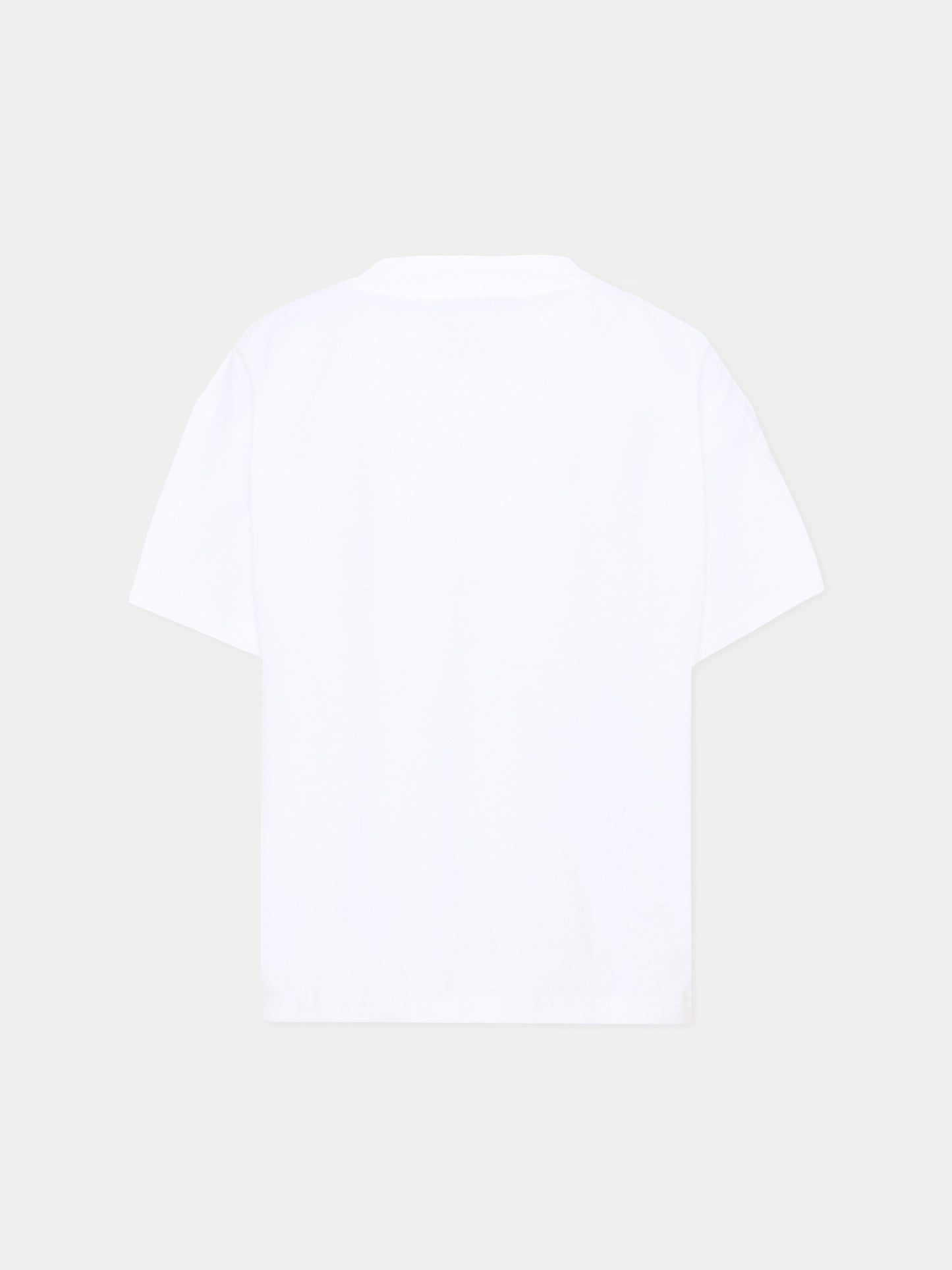 T-Shirt bianca per bambina con fiore,Msgm Kids,S6MSJGTH080 001
