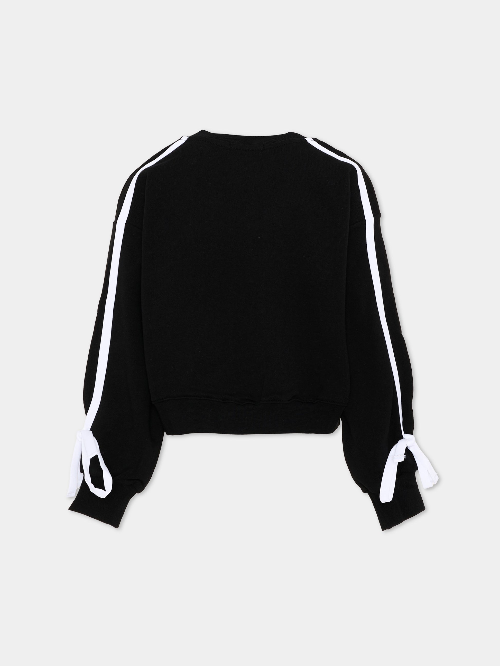 Felpa nera per bambina con logo,Msgm Kids,S6MSJGSW093 110