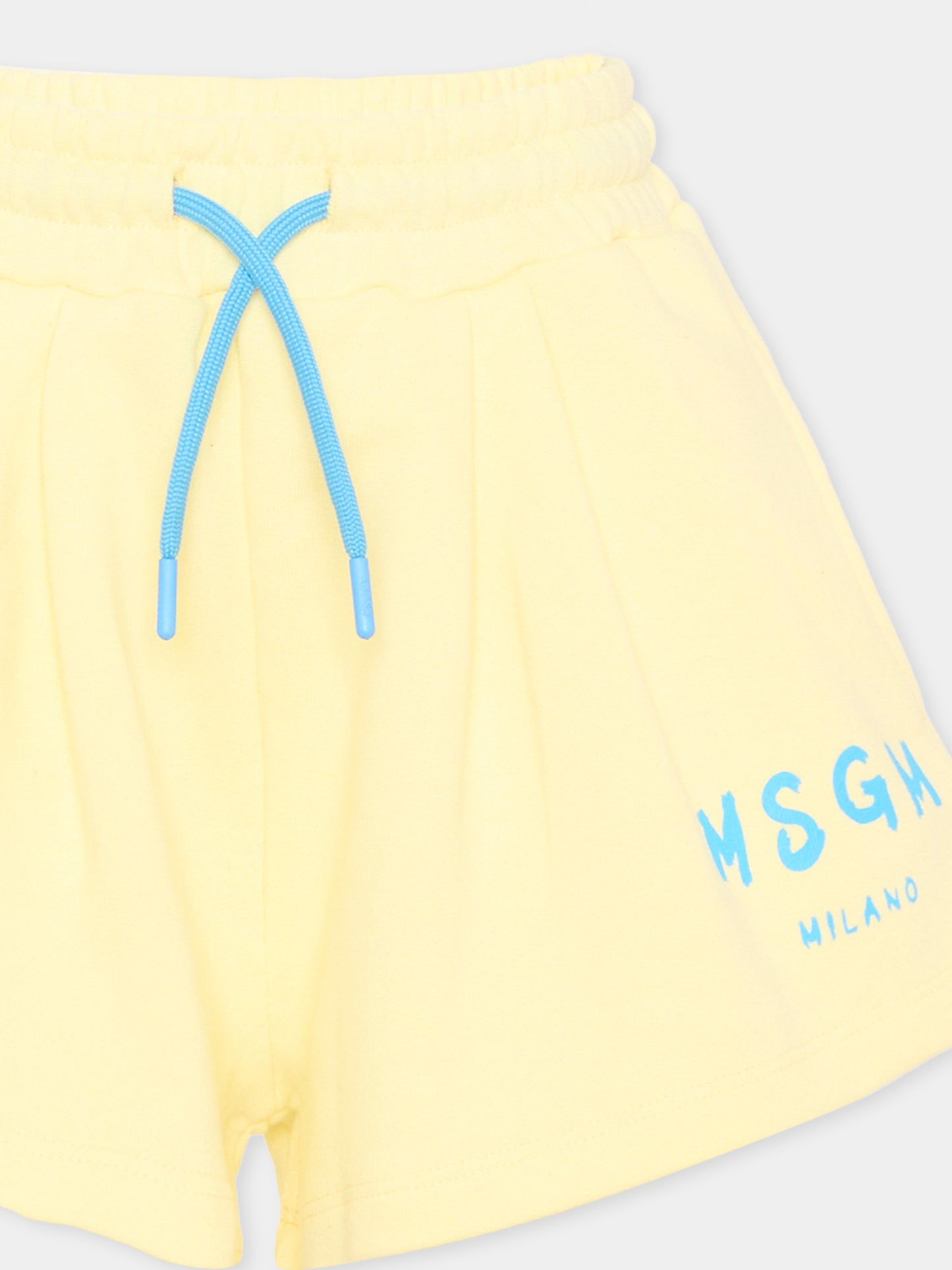 Yellow sports shorts for Boy with logo