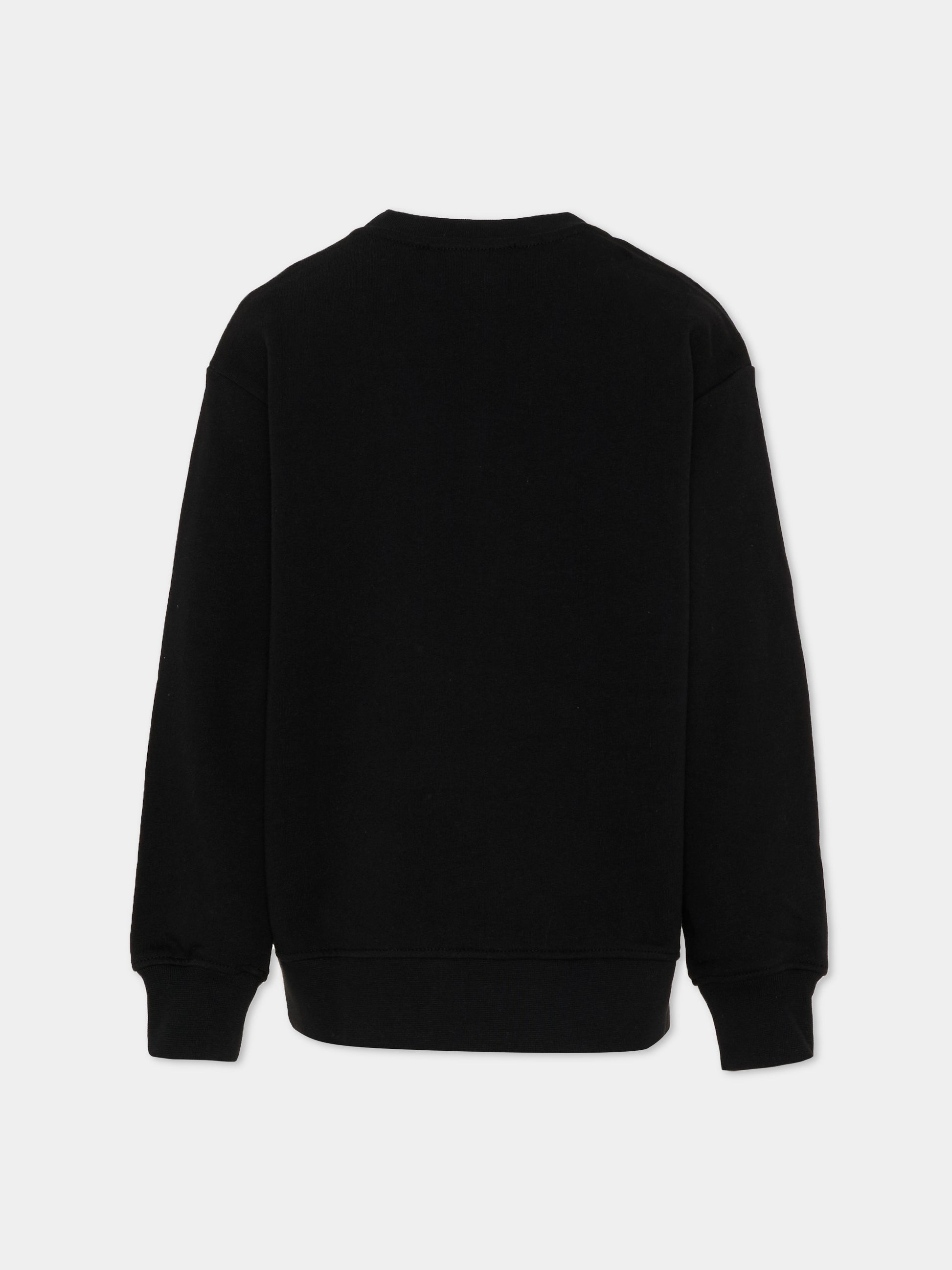 Felpa nera per bambina con logo,Msgm Kids,S6MSJUSW008 110/88