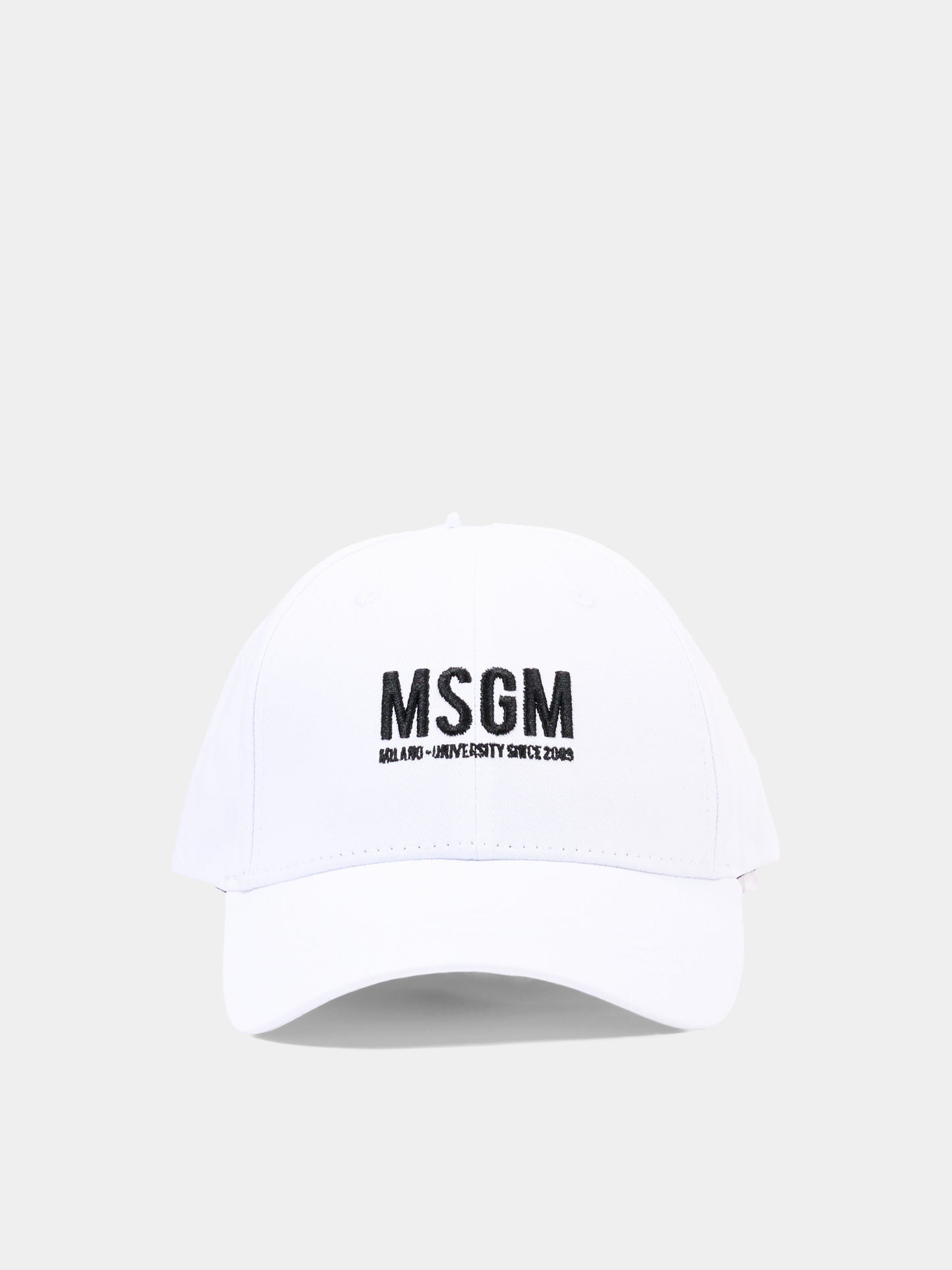 Cappello con visiera bianco per bambini con logo,Msgm Kids,S6MSJUBC019 001