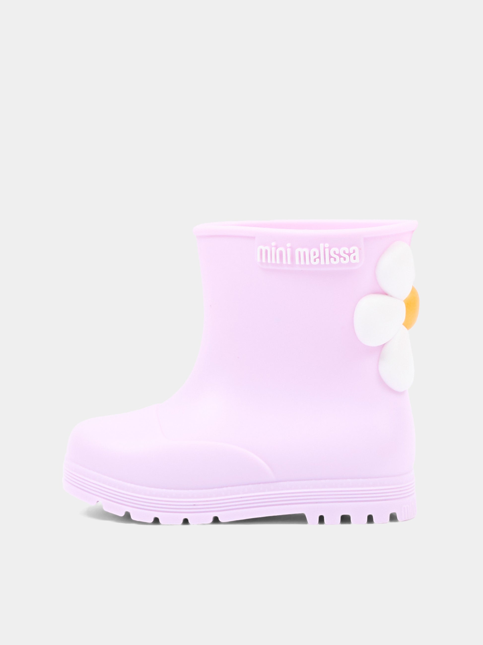 Stivali da pioggia lilla per bambina con fiore,Mini Melissa,38061 BW305 06411