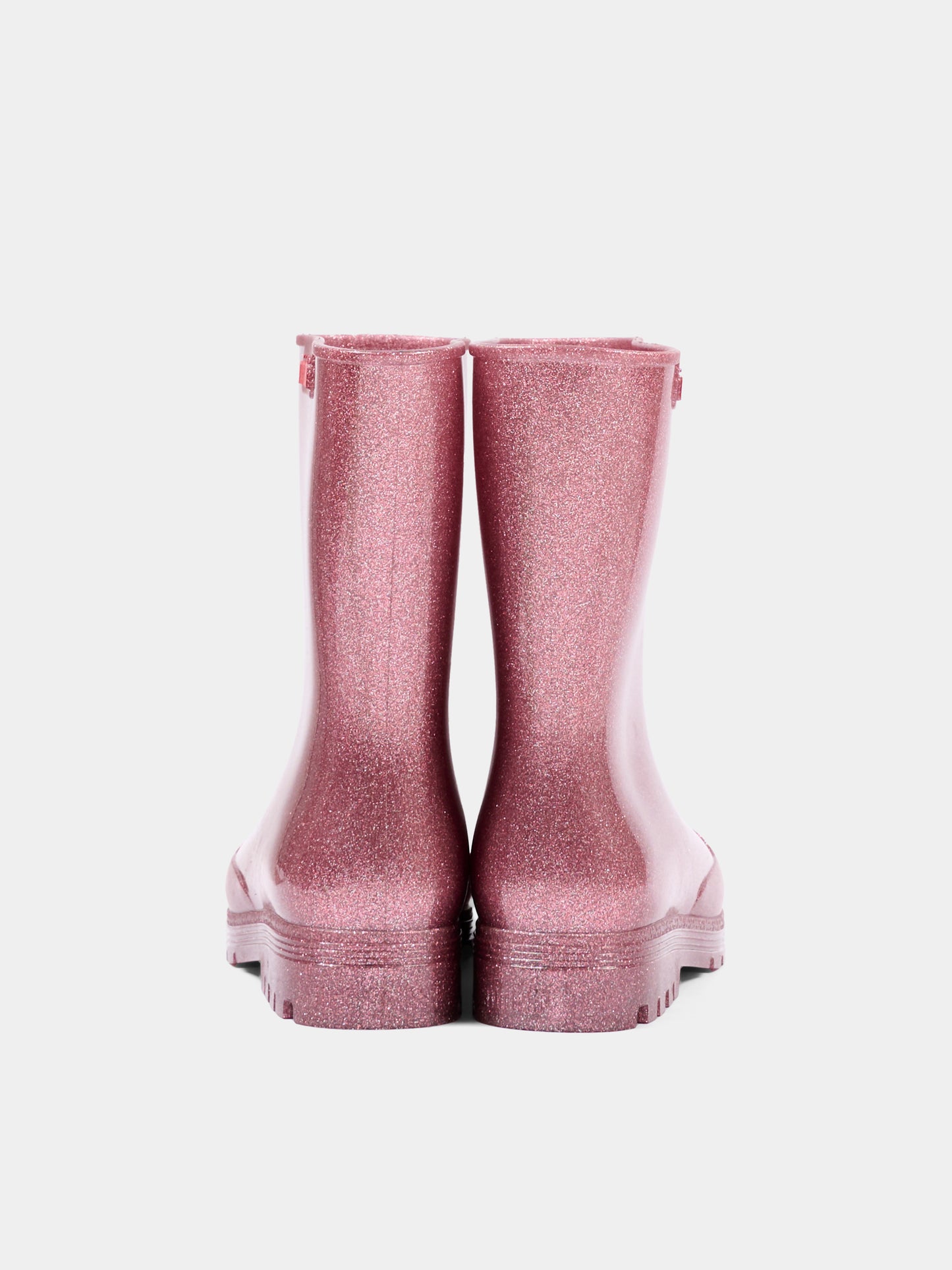 Stivali da pioggia rosa per bambina con glitter,Mini Melissa,33868 AQ988 34445