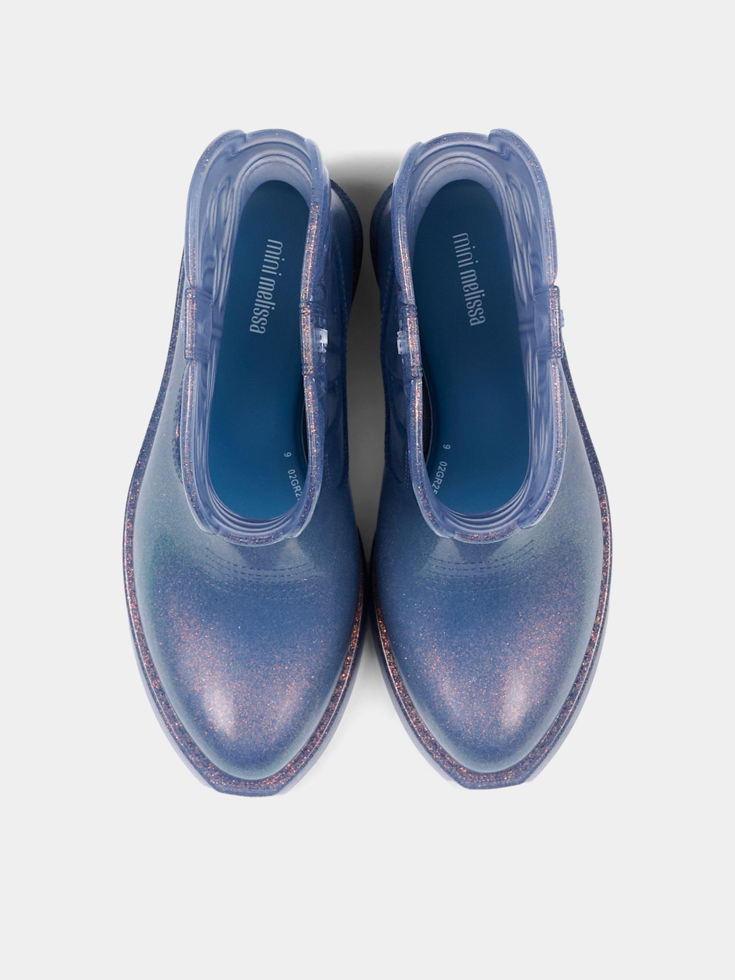 Stivali da pioggia per bambina con glitter,Mini Melissa,36192 BJ542 34445
