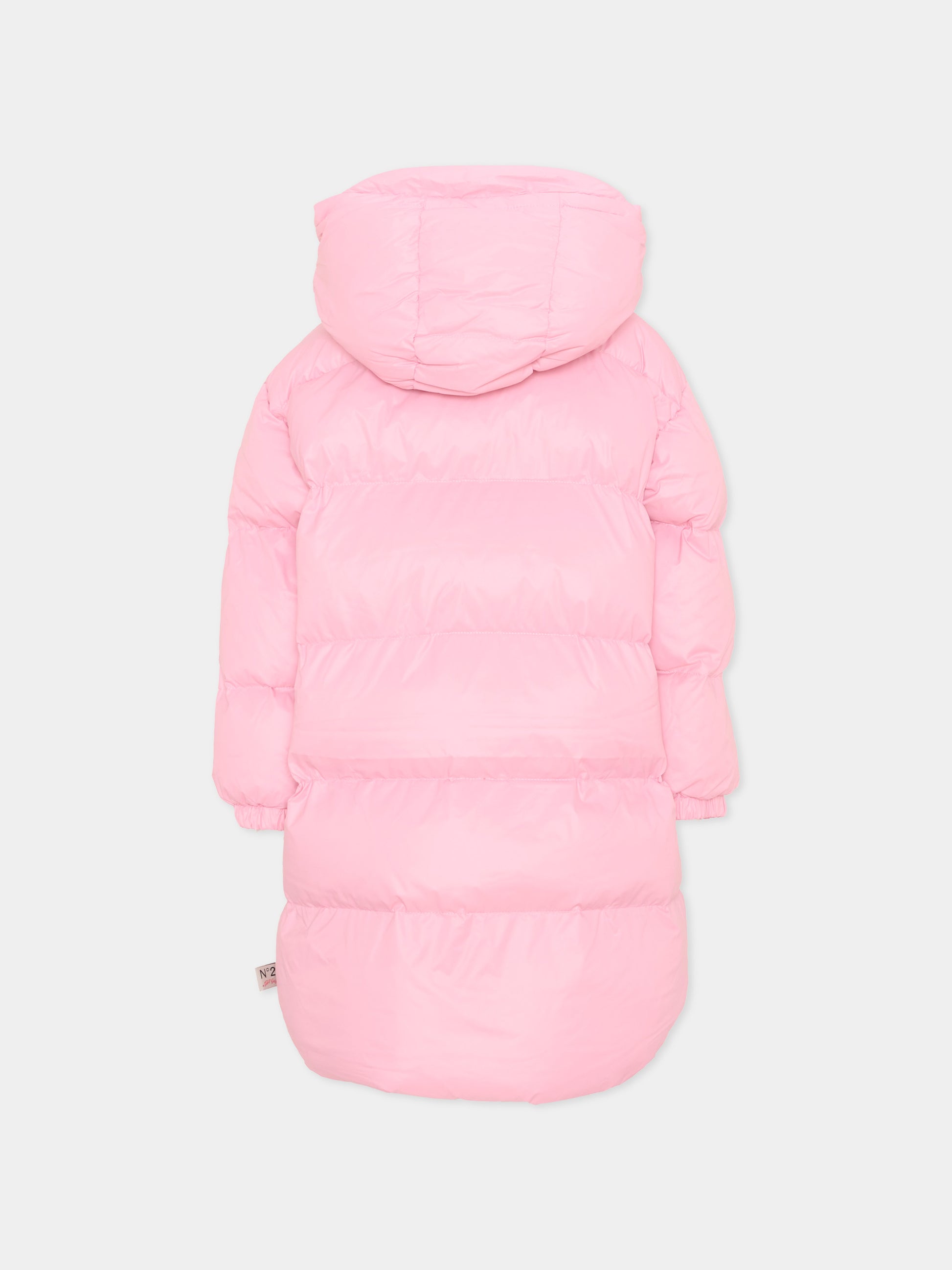 Piumini rosa per bambina logo N°21,N°21 Kids,N2107B N0002 0N319