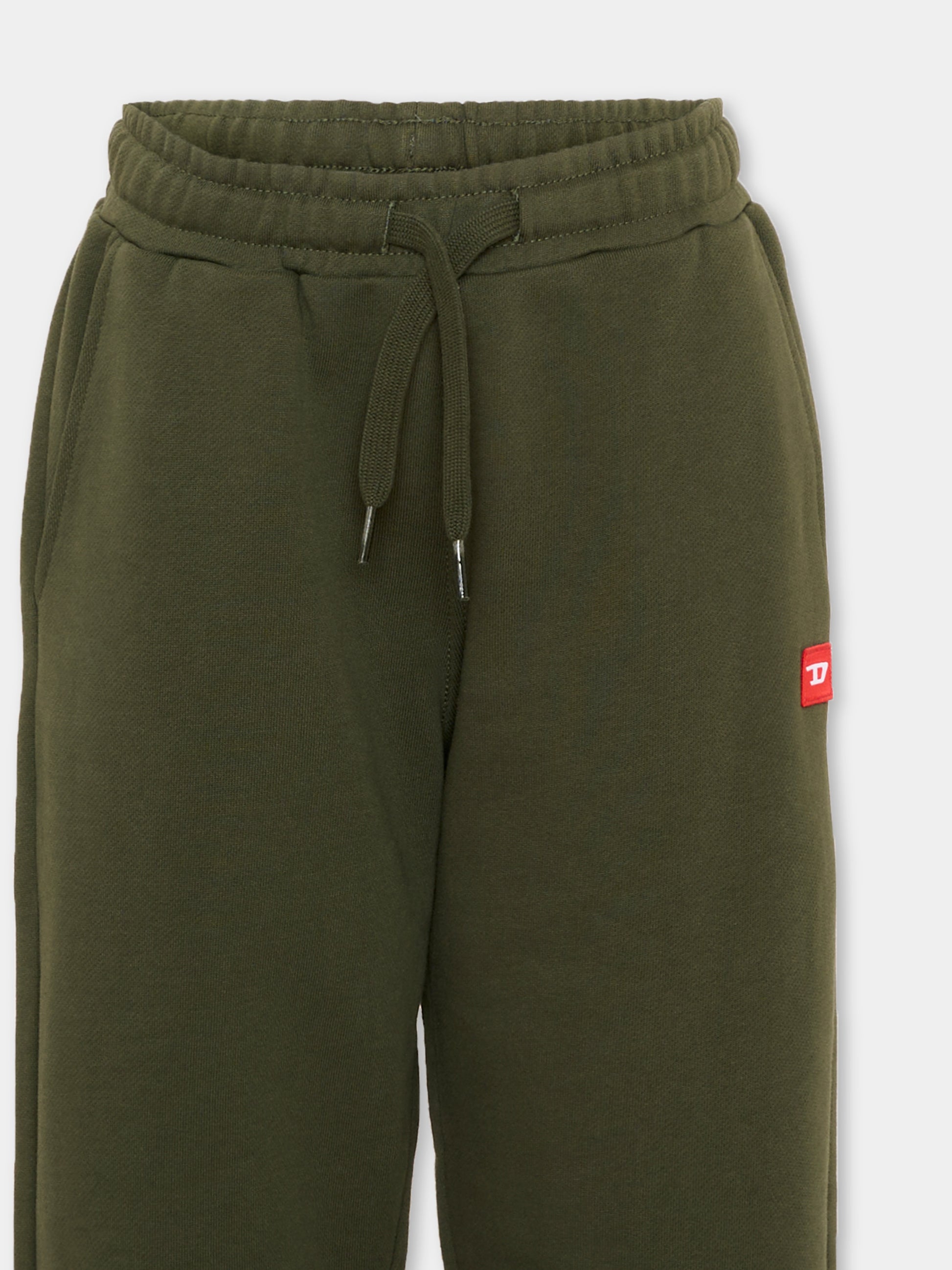 Pantaloni sportivi verdi per bambini con logo,Diesel,J02461 0GEAD K513