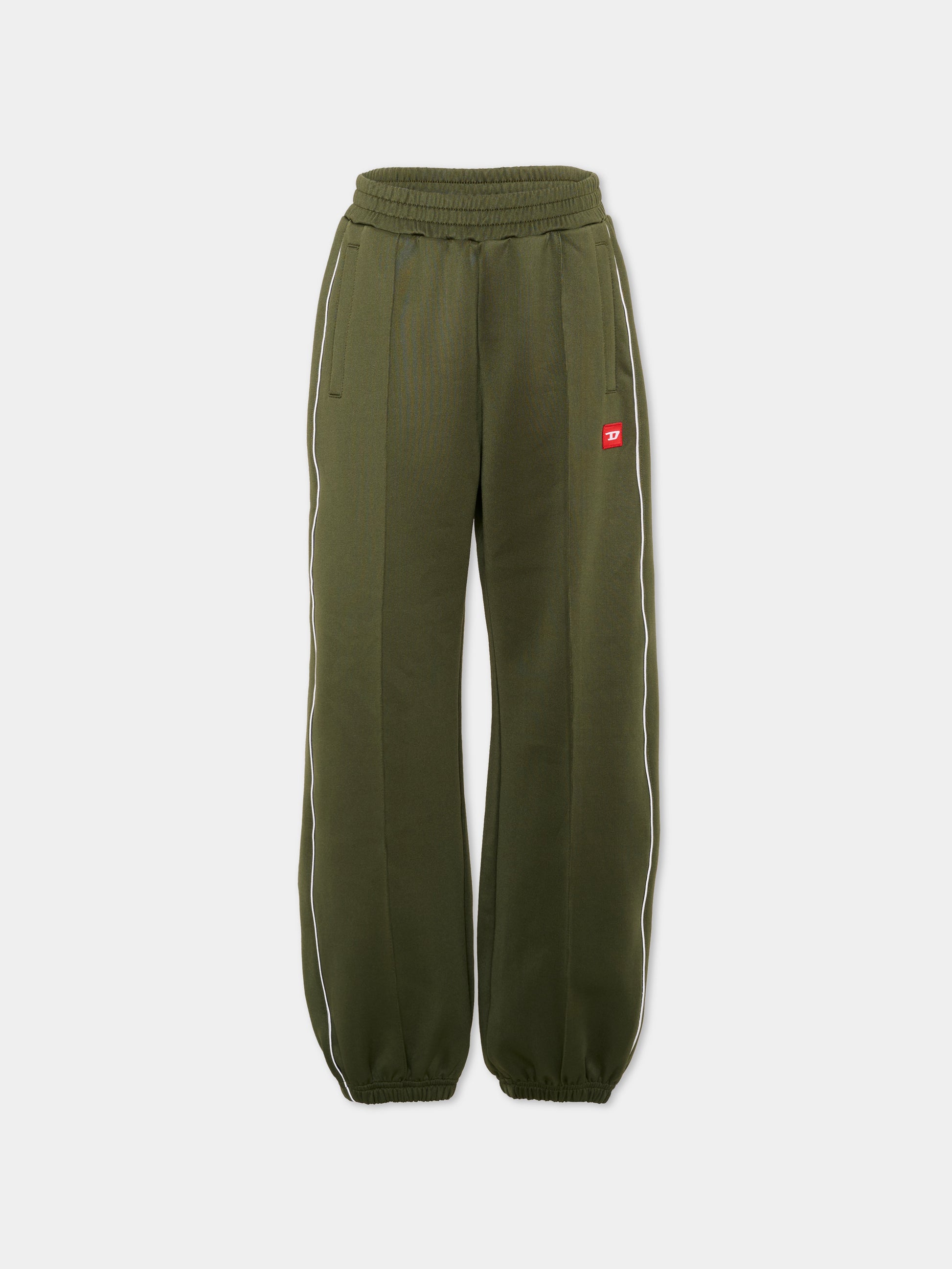 Pantaloni sportivi verdi per bambino con logo,Diesel,J02447 KYAZB K513