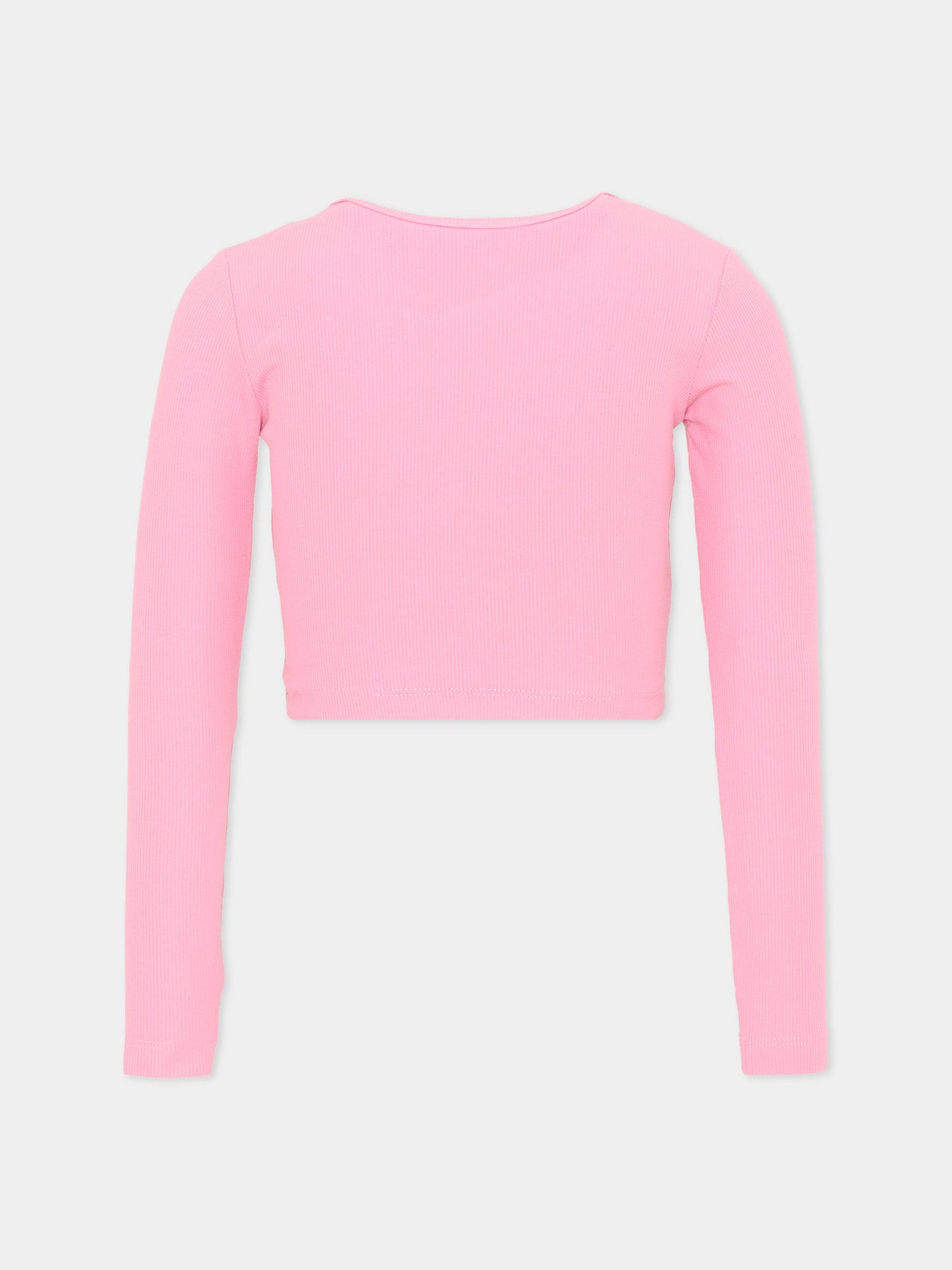 T-Shirt rosa per bambina con logo,Diesel,J02452 KYAZY K399
