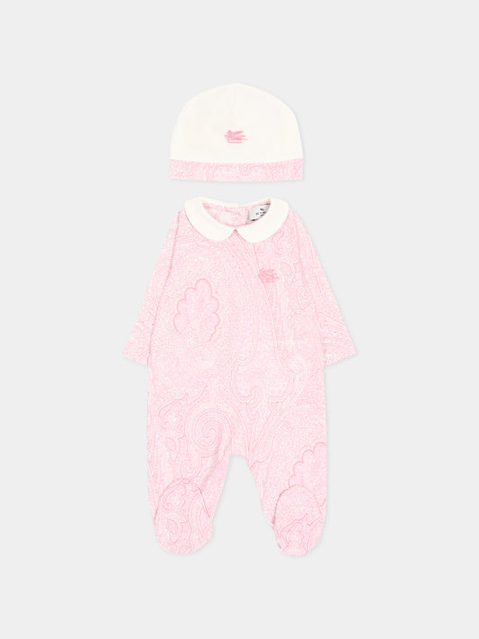 Set tutina rosa per neonata paisley,Etro,GZB520 Z3771 502