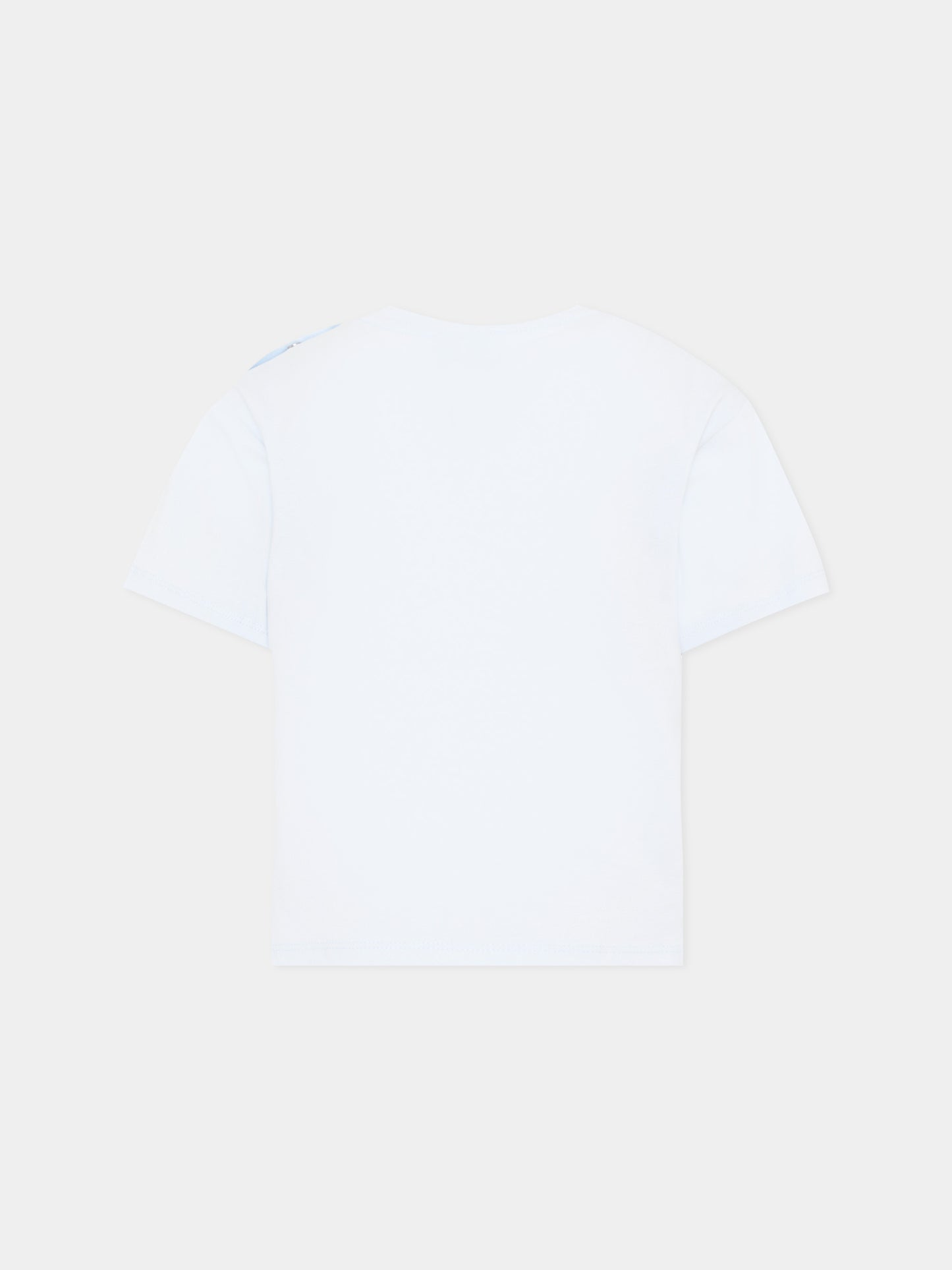 T-Shirt celeste per bambina con logo,Kenzo Kids,K61818 77M