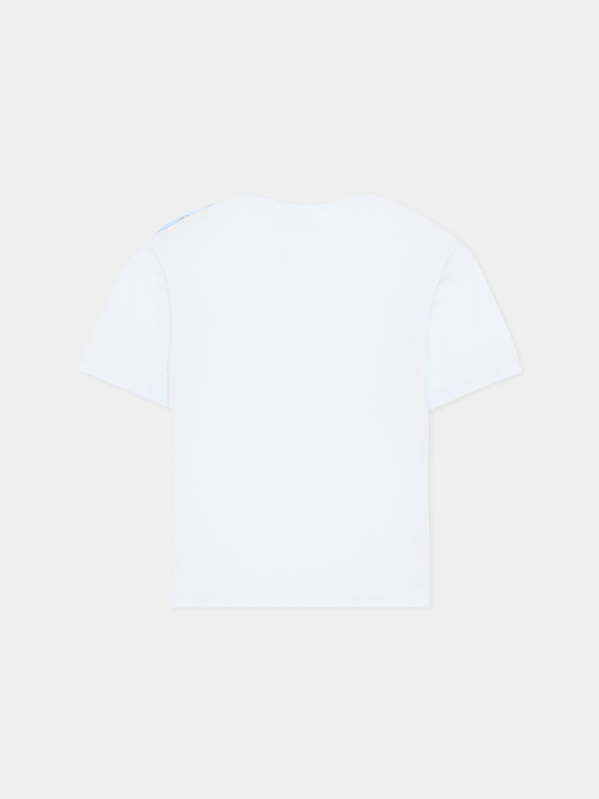 T-Shirt celeste per bambina con logo,Kenzo Kids,K61818 77M