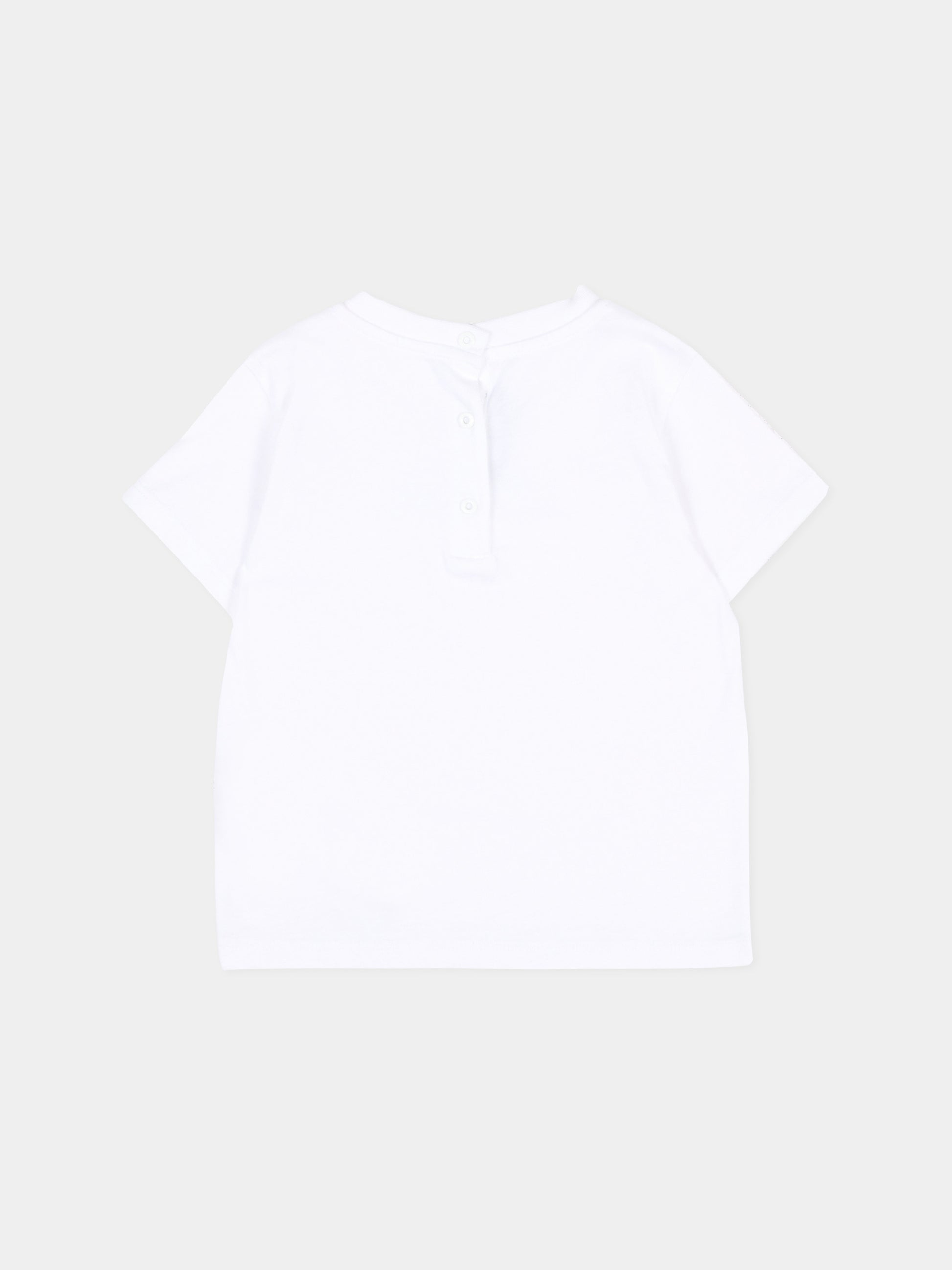 T-Shirt bianca per neonati con logo,Balmain Kids,BX8541 Z3186 100BL