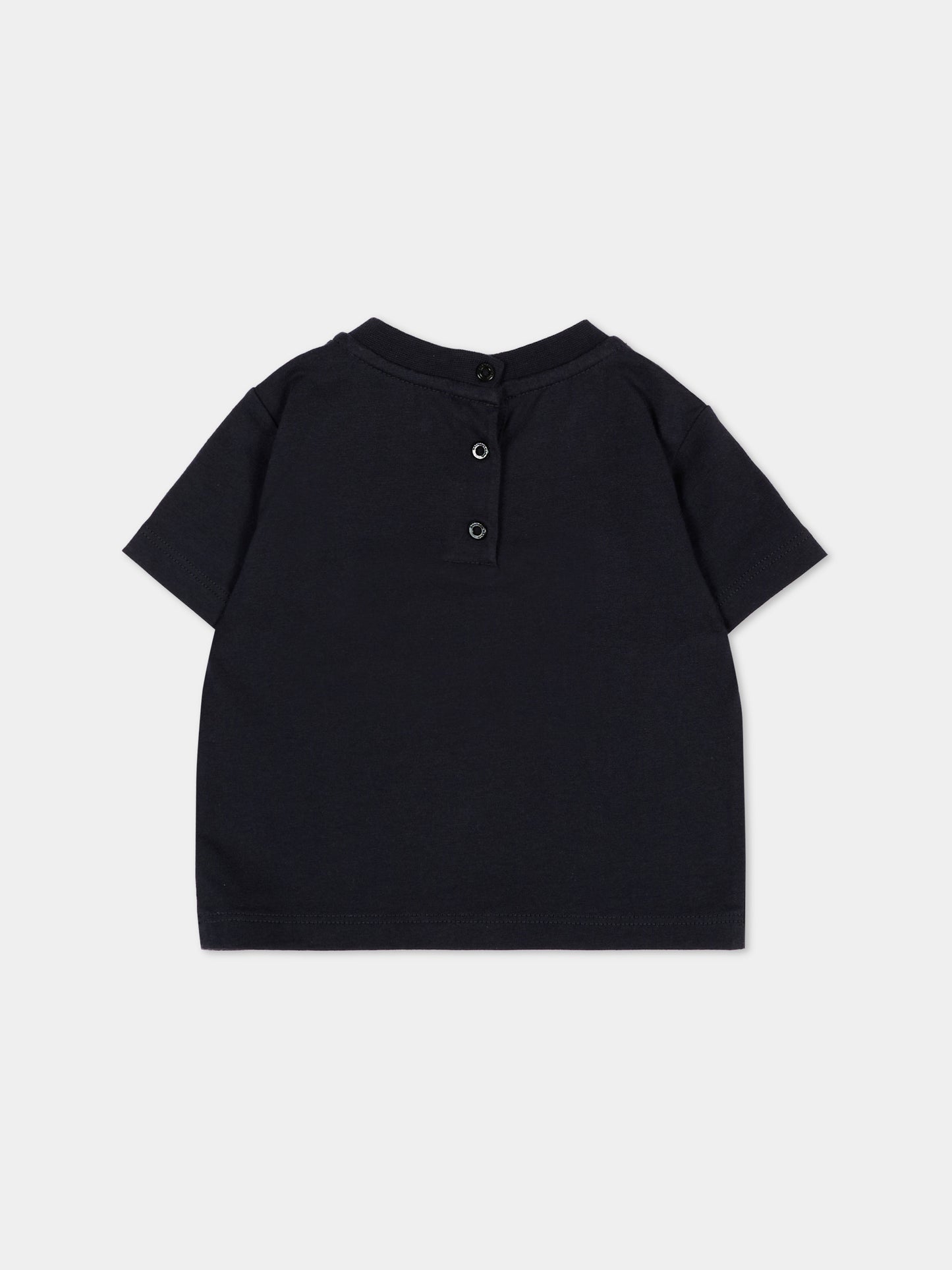 T-Shirt blu per bambini con logo,Balmain Kids,BX8541 Z3186 621BL