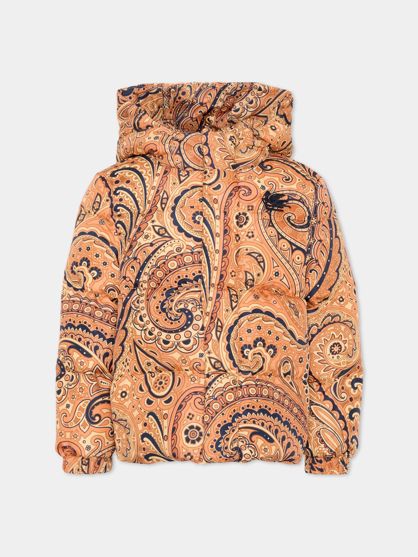 Piumino arancione per bambina con stampa paisley,Etro,GX2P97 N0381 405BL