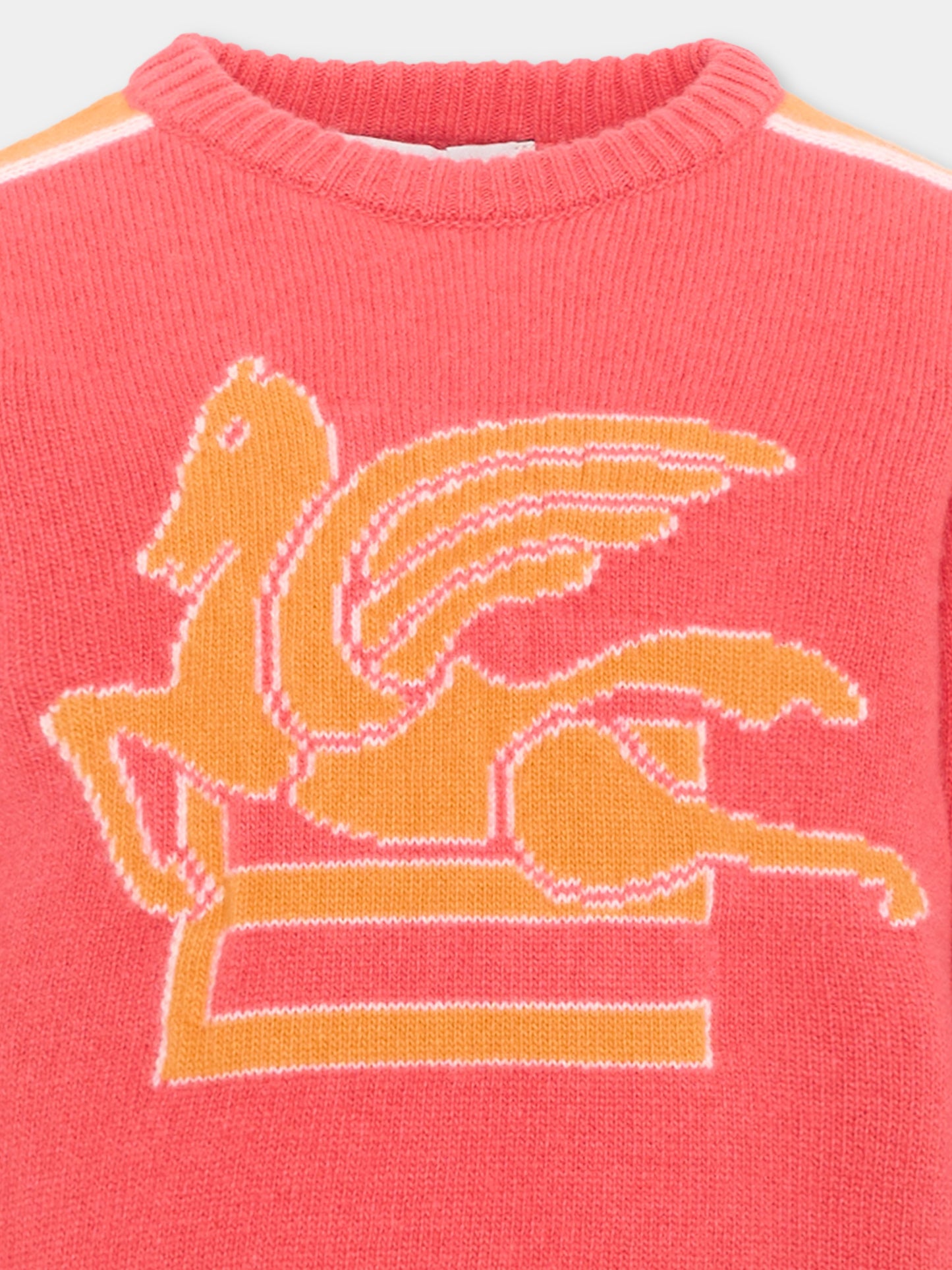 Maglione rosa per bambini con Pegaso,Etro,GX9P00 Z2498 50E
