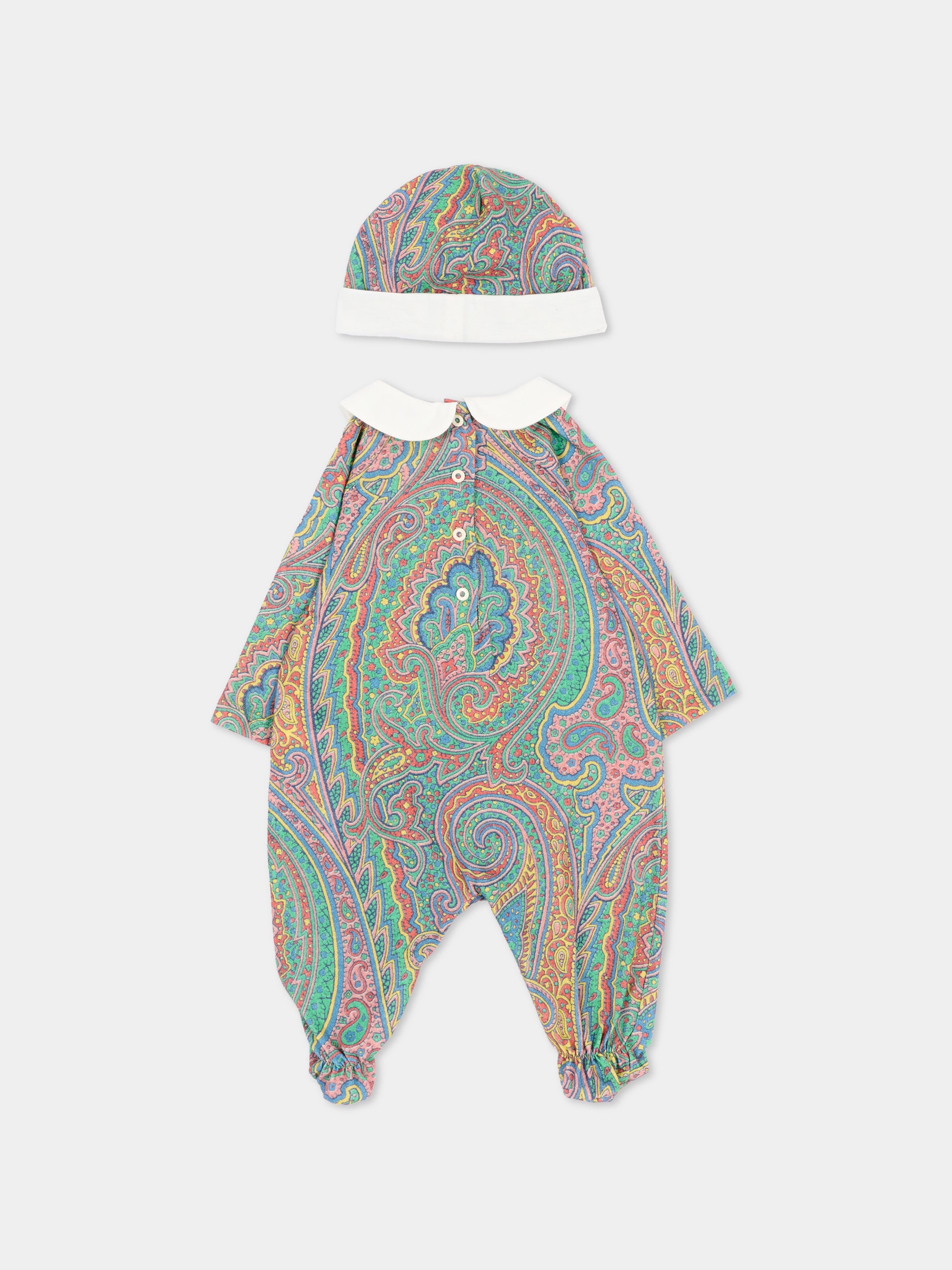 Set tutina multicolor per neonati con stampa paisley,Etro,GXB530 J0517 999