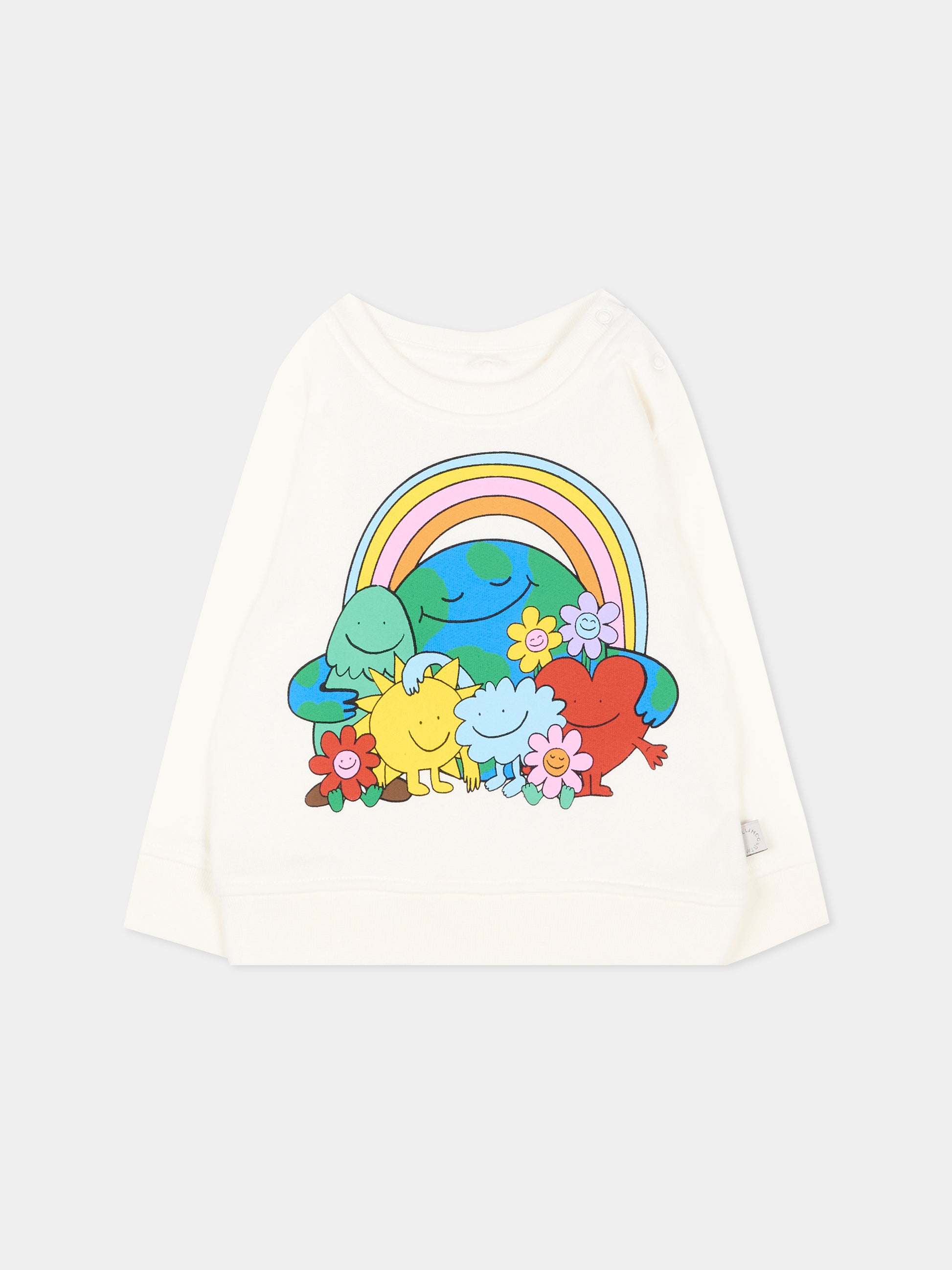 Felpa avorio per neonata con arcobaleno,Stella Mccartney Kids,TX4010 Z0453 101