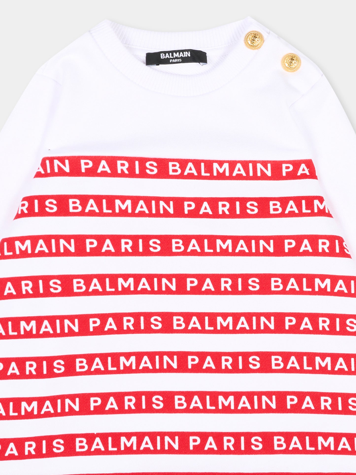 Vestito rosso per neonata con logo,Balmain Kids,BU1010 Z1909 100RO