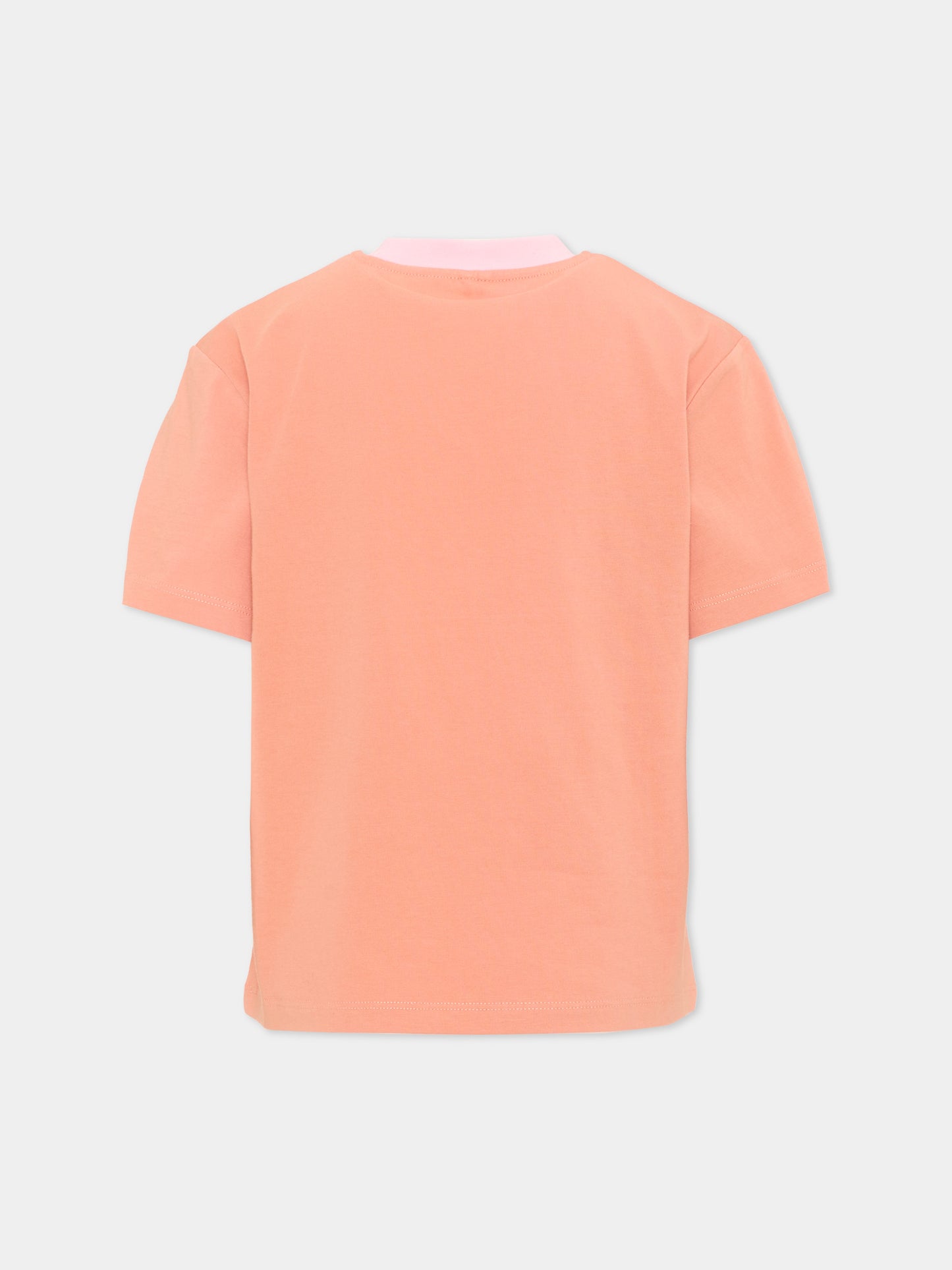 T-shirt arancione per bambina con uccellini,Stella Mccartney Kids,TX8D11 Z0434 466