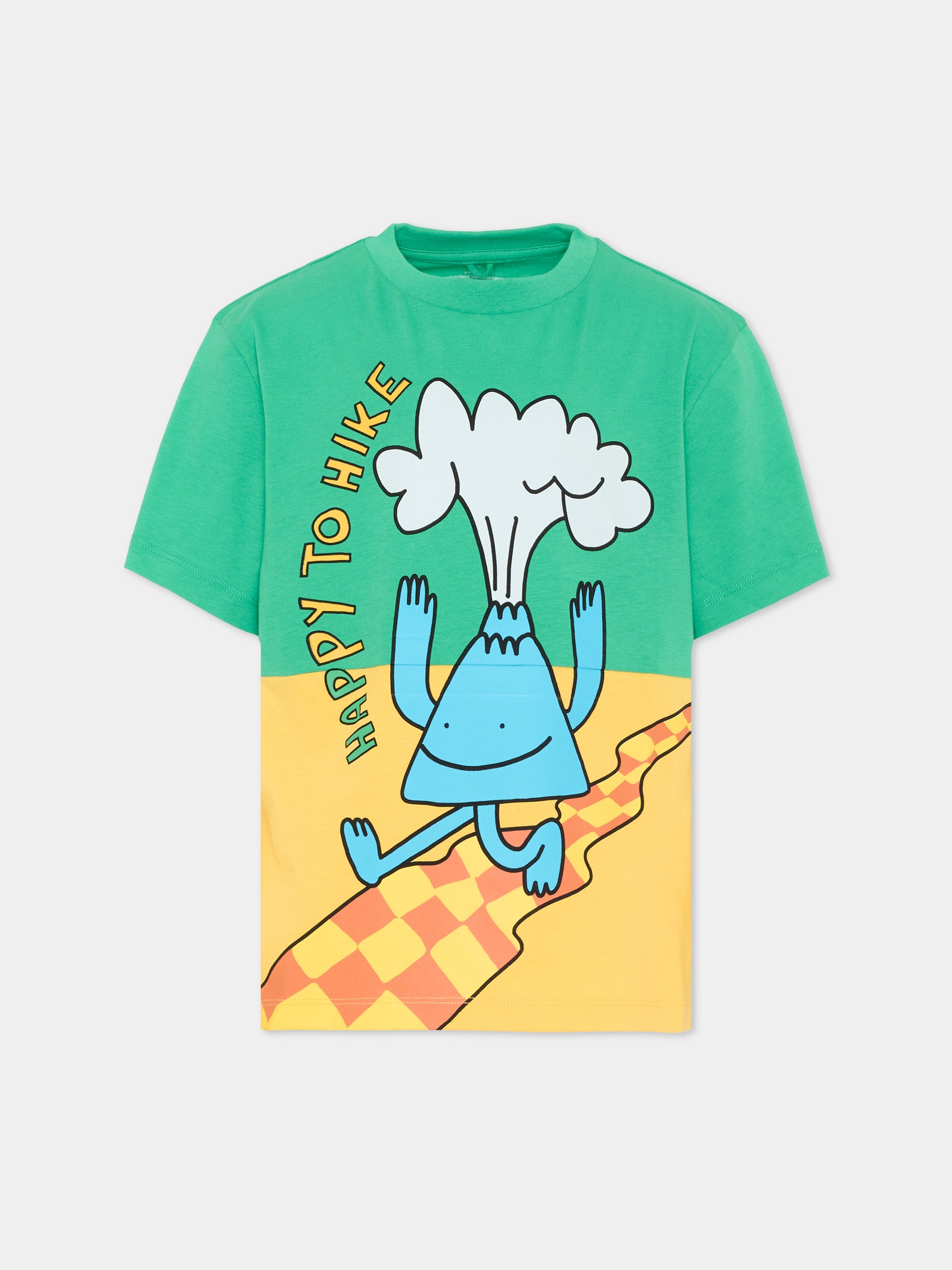 T-shirt verde per bambino con stampa,Stella Mccartney Kids,TX8P71 Z0434 999