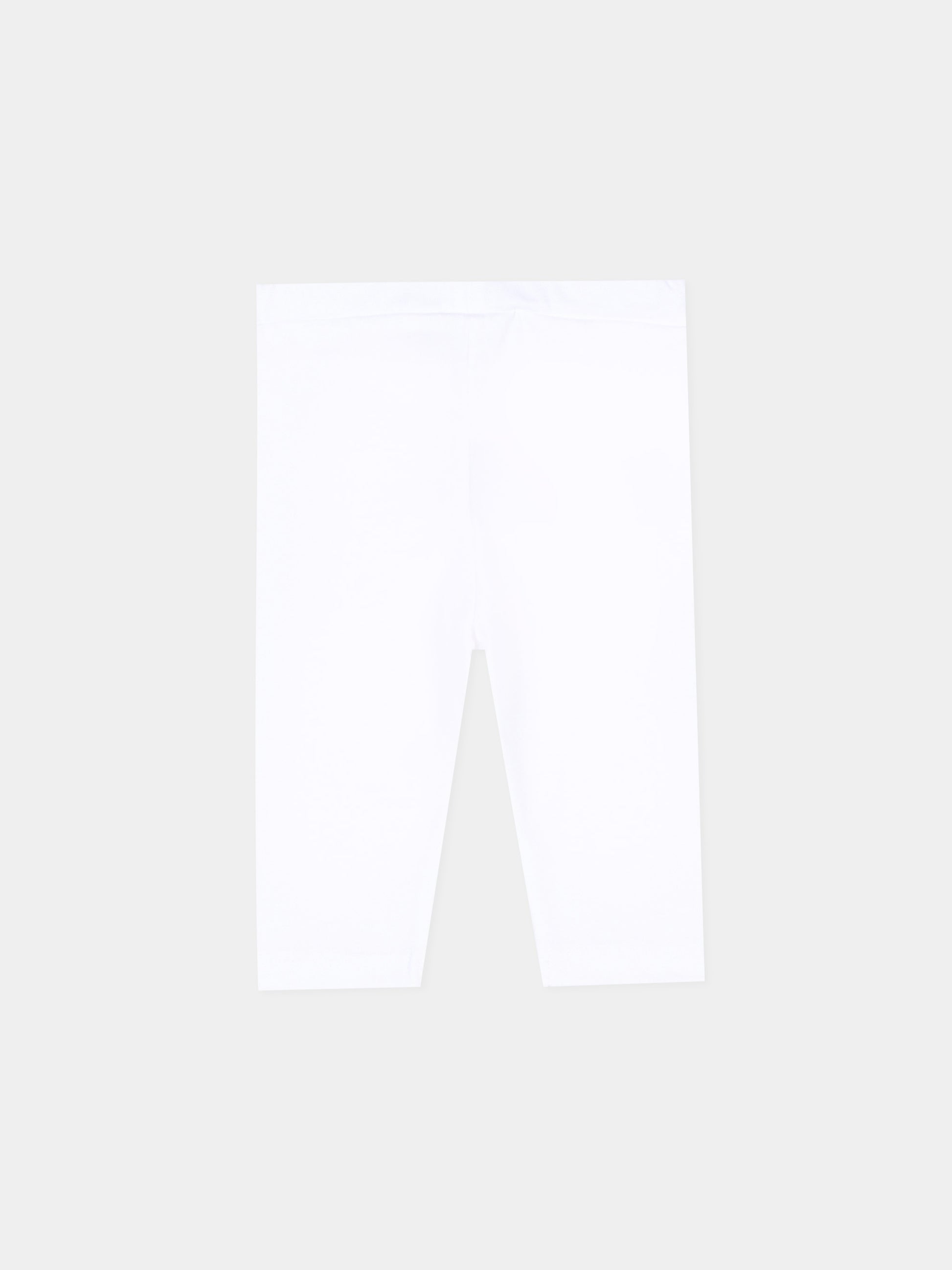 Leggings bianco per neonata con logo,Balmain Kids,BU6030 Z1883 100