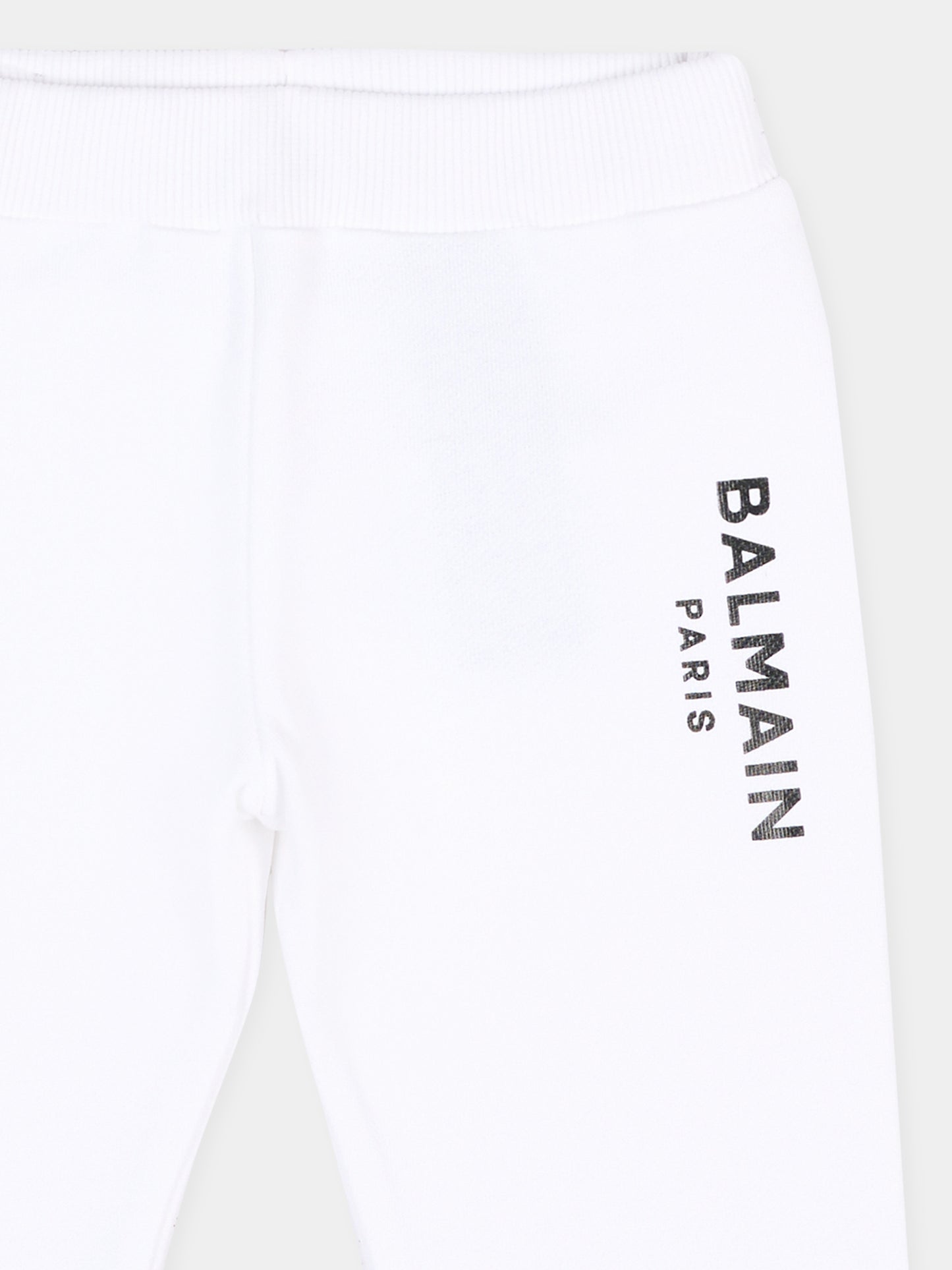 Pantaloni sportivi bianchi per neonati con logo,Balmain Kids,BU6520 Z1753 100