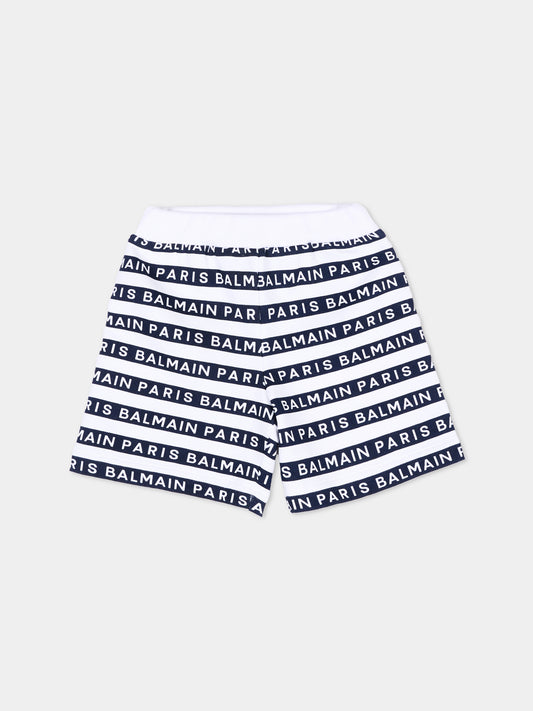 Shorts sportivi blu per neonati con logo,Balmain Kids,BU6589 Z1909 100BL