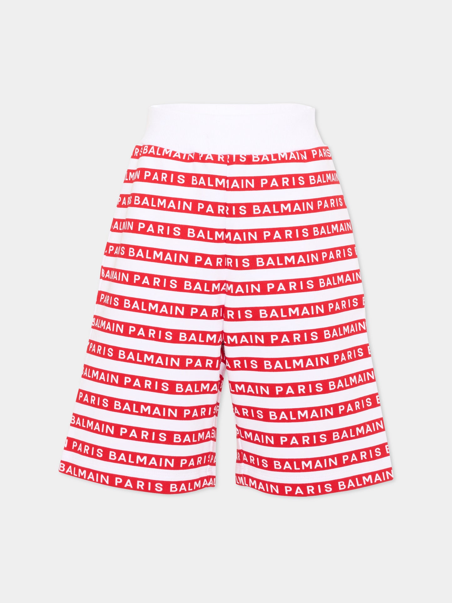 Shorts sportivi rossi per bambini con logo,Balmain Kids,BU6P99 Z1909 100RO
