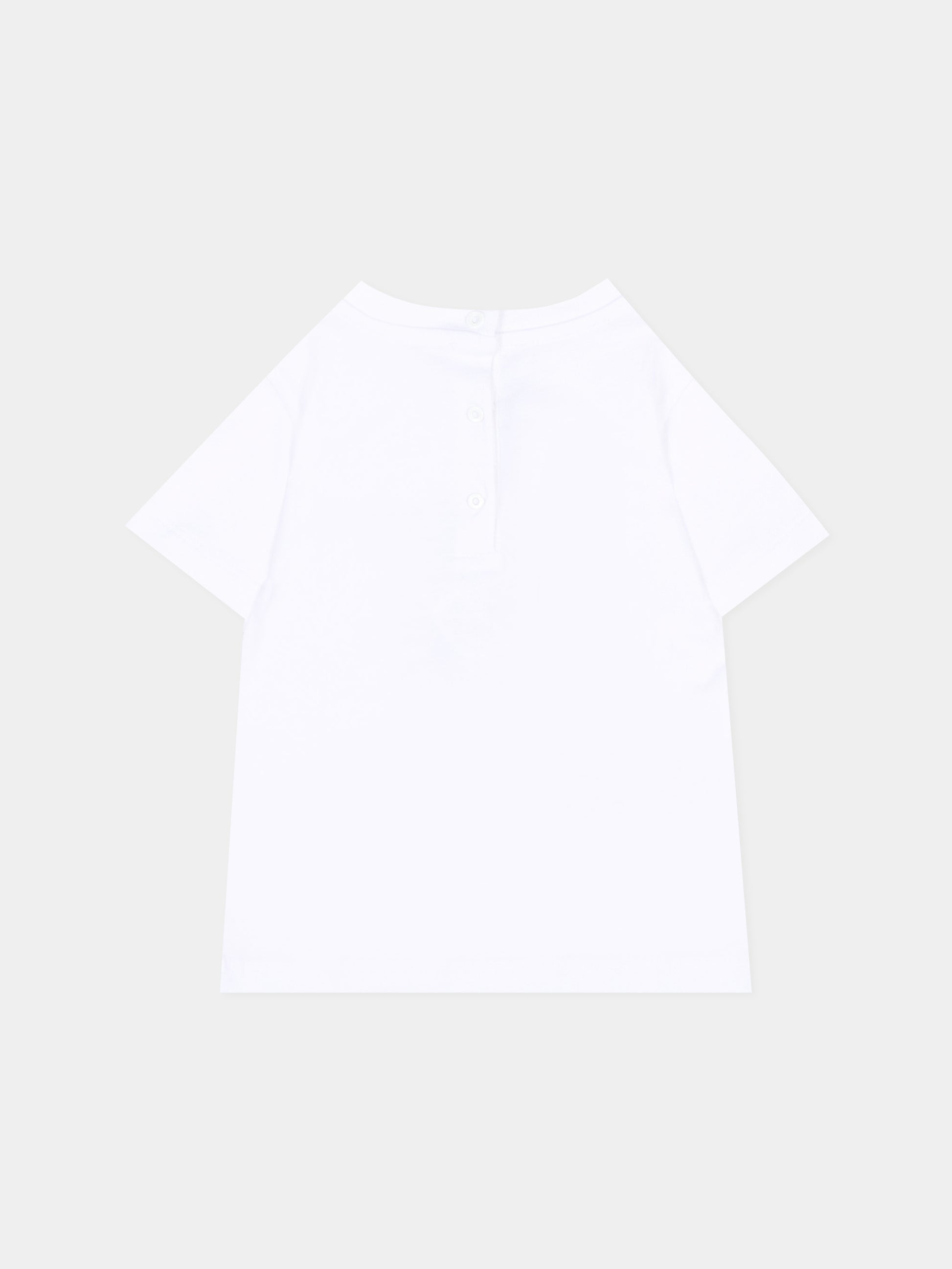 T-Shirt bianca per neonati con leone,Balmain Kids,BU8651 Z0082 100