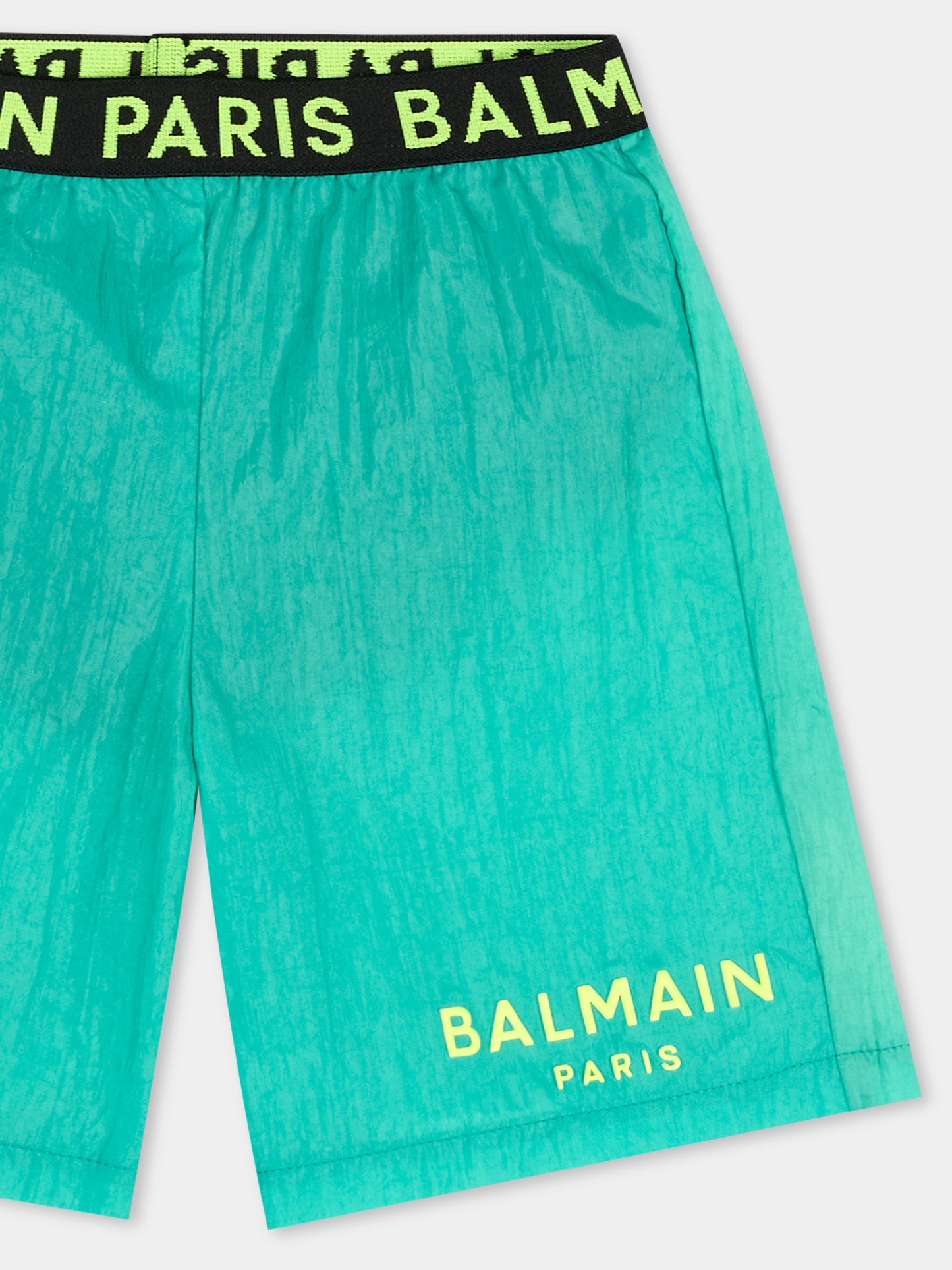 Boxer mare verde per neonato con logo,Balmain Kids,BUC509 Z1183 709GL