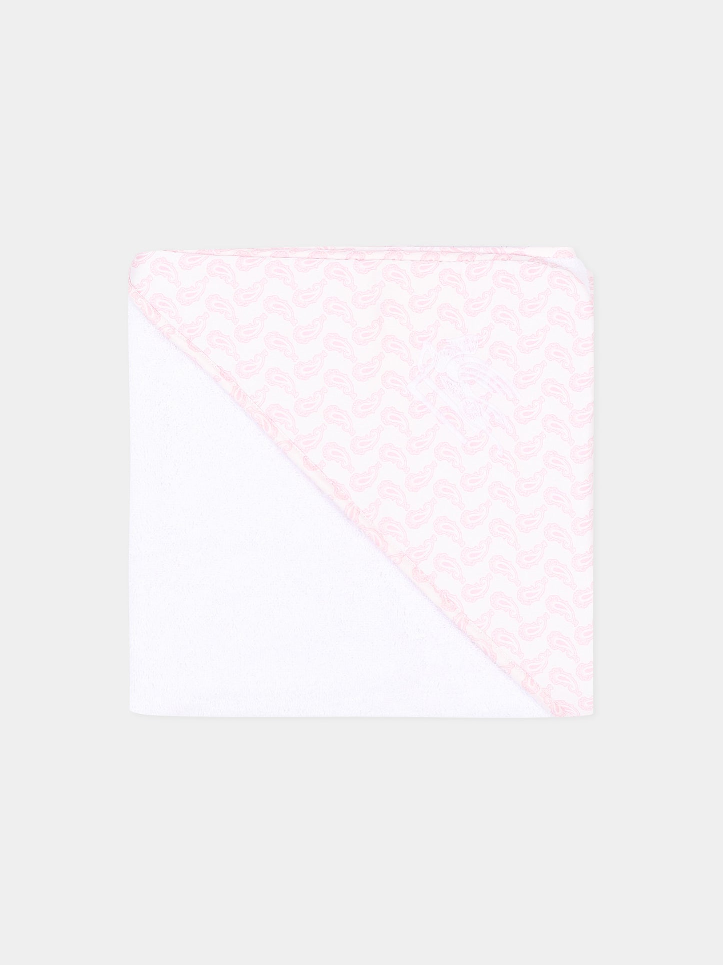 Accappatoio rosa per neonato con stampa paisley,Etro,GU0540 P0425 505RS