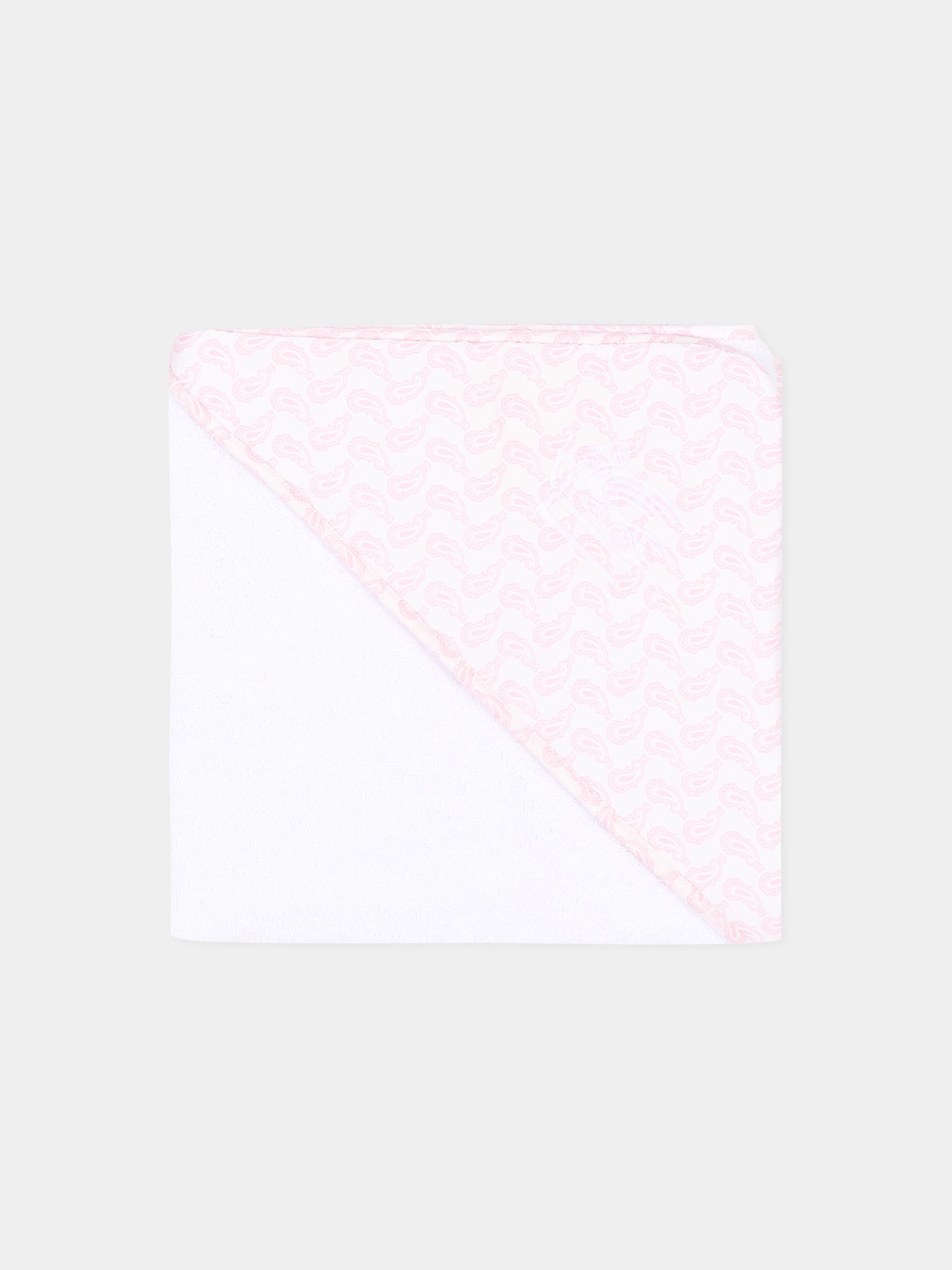 Accappatoio rosa per neonato con stampa paisley,Etro,GU0540 P0425 505RS
