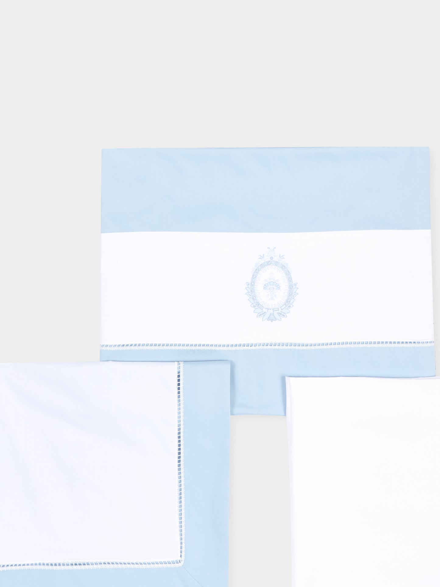 Lenzuola celeste per neonato con ricamo,Etro,GU0550 P0426 685