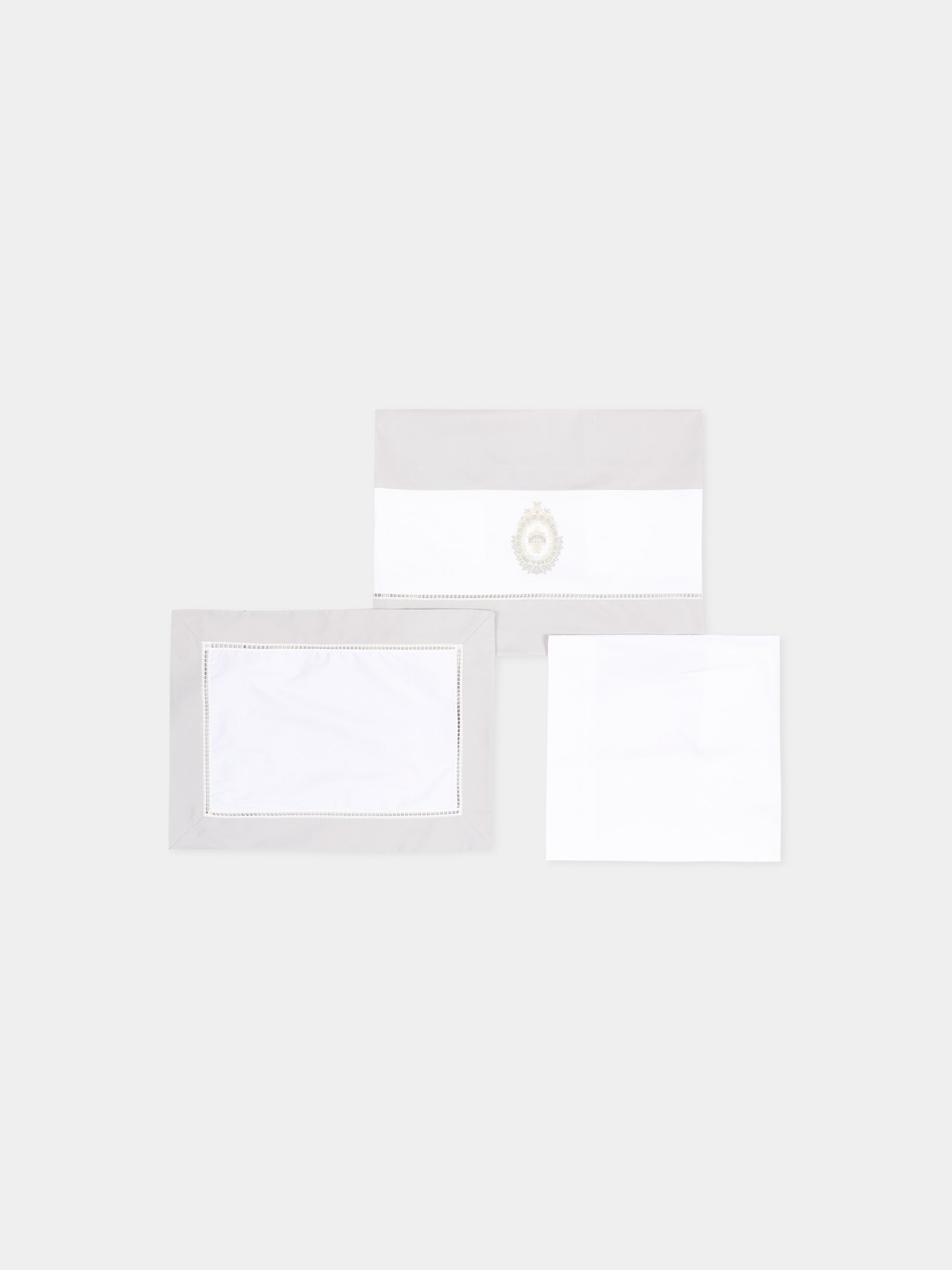 Lenzuola grigio per neonati con ricamo,Etro,GU0550 P0426 956