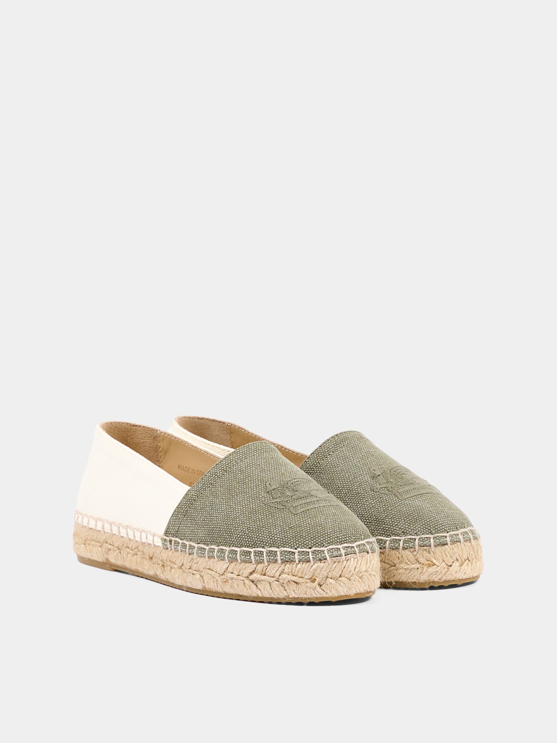 Espadrillas verde per bambini con Pegaso,Etro,GU0Q26 Z2189 722AV