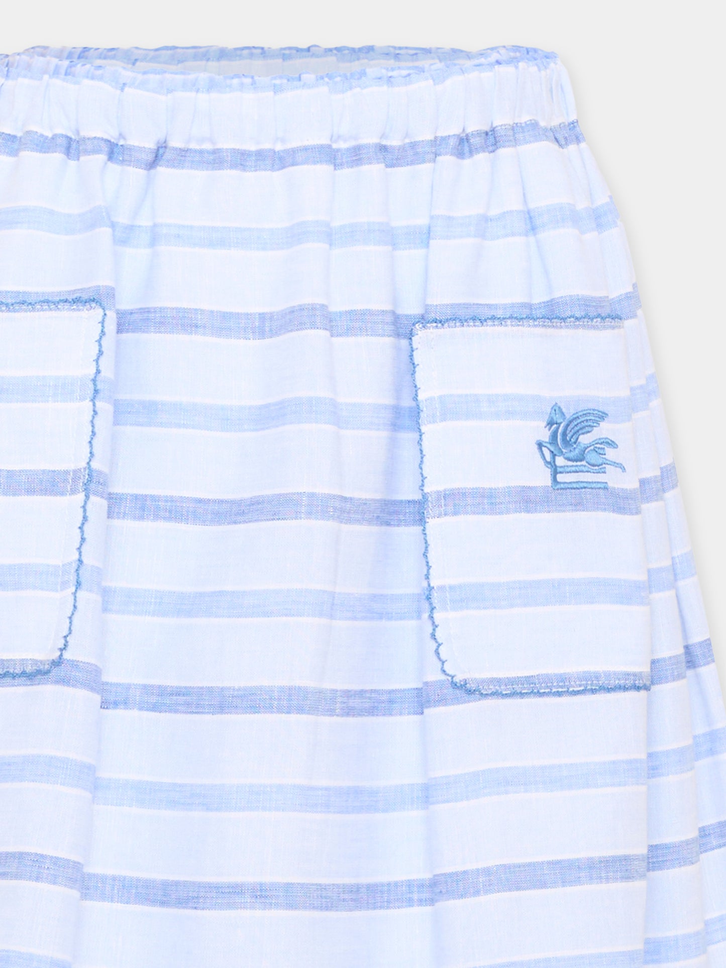 Gonna azzurra per bambina con Pegaso,Etro,GU7A10 I0213 100BL
