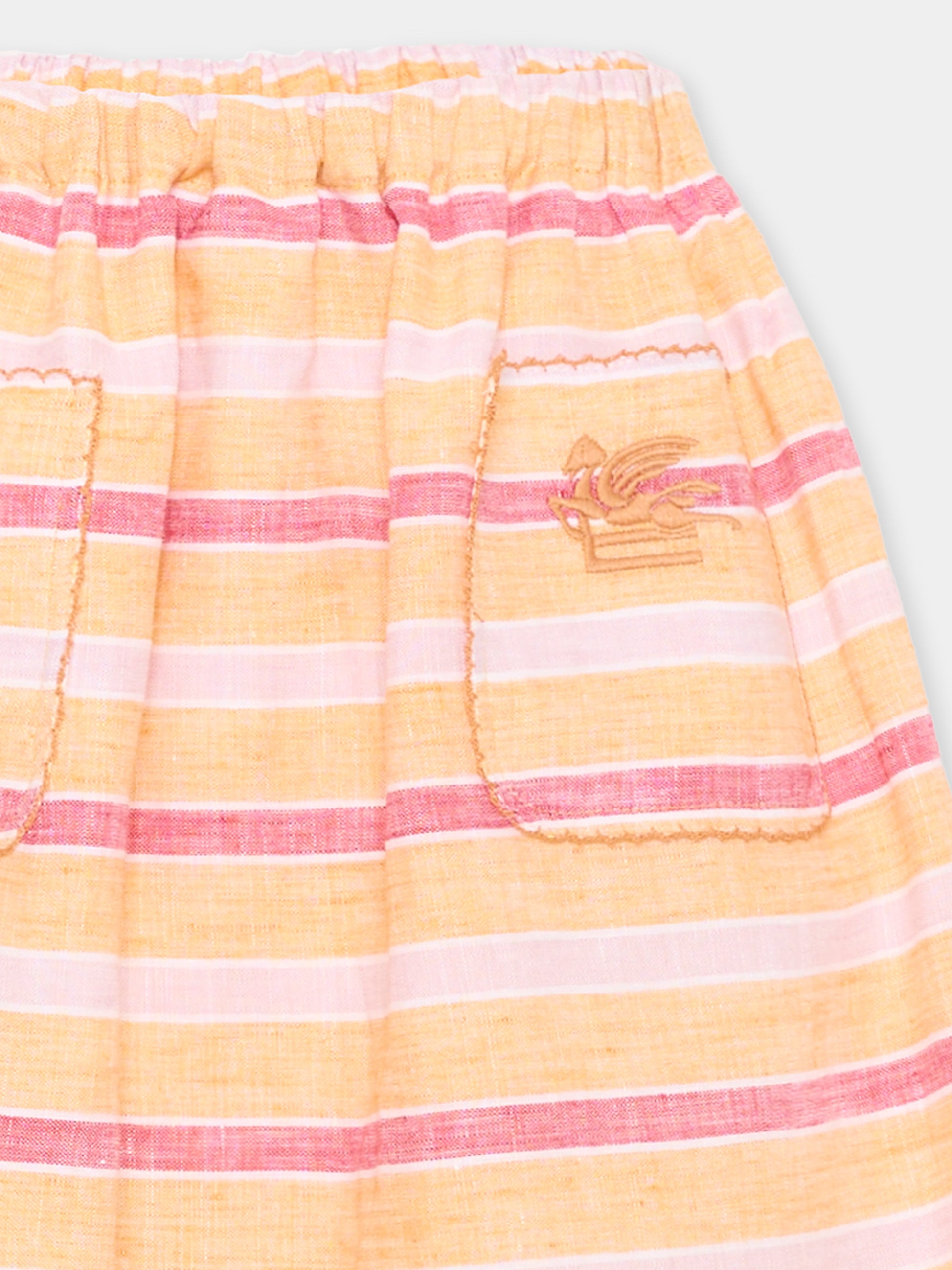 Gonna arancione per bambina con Pegaso,Etro,GU7A10 I0213 400RS
