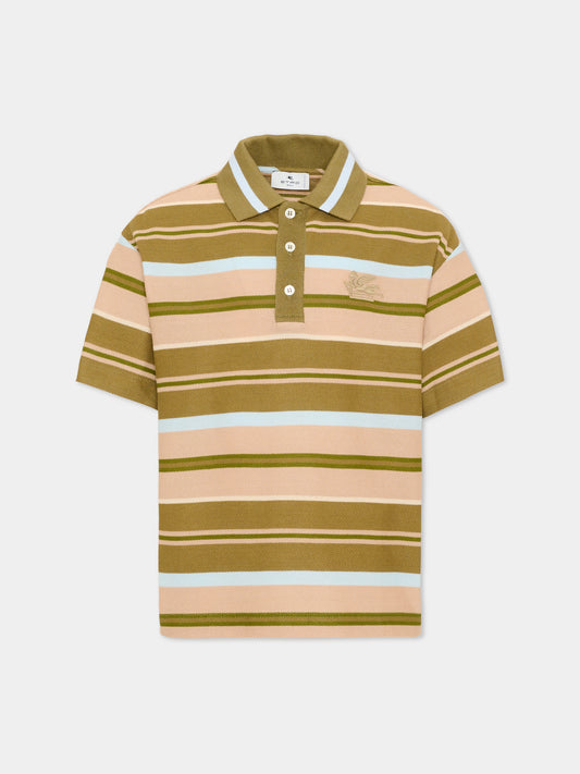 Polo verde per bambino con Pegaso,Etro,GU8P61 J0385 722BG